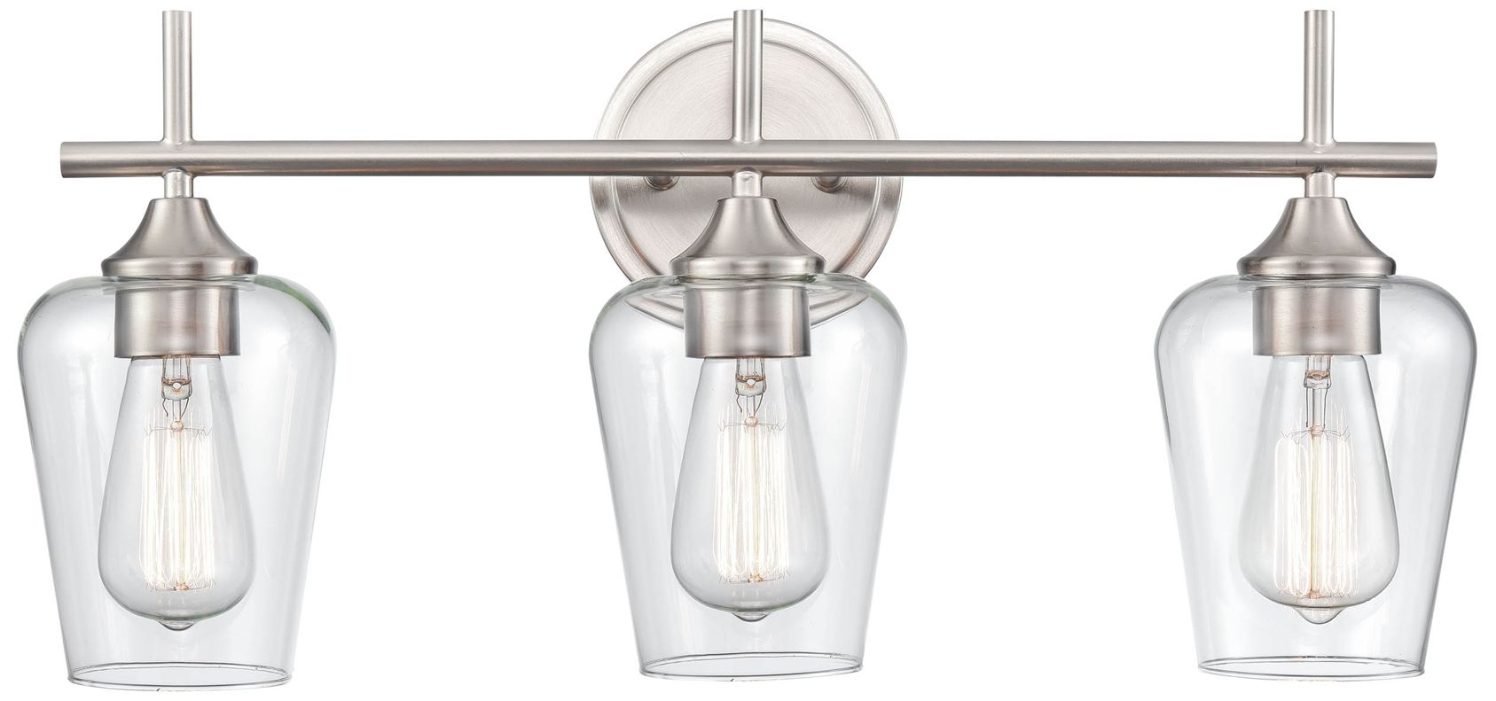 Millennium Ashford 3-Light 22" Brushed Nickel Vanity Light with Glass Shade