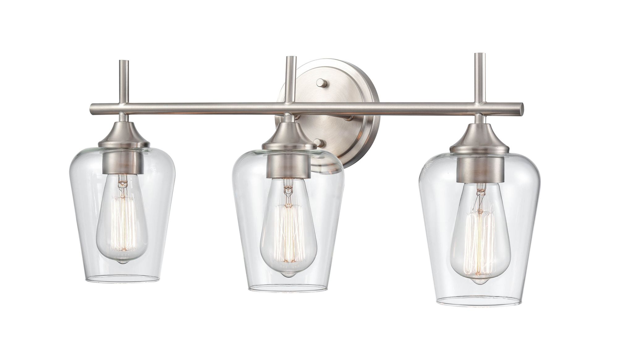 Image 3 Millennium Ashford 3-Light 22" Brushed Nickel Vanity Light with Glass Shade more views