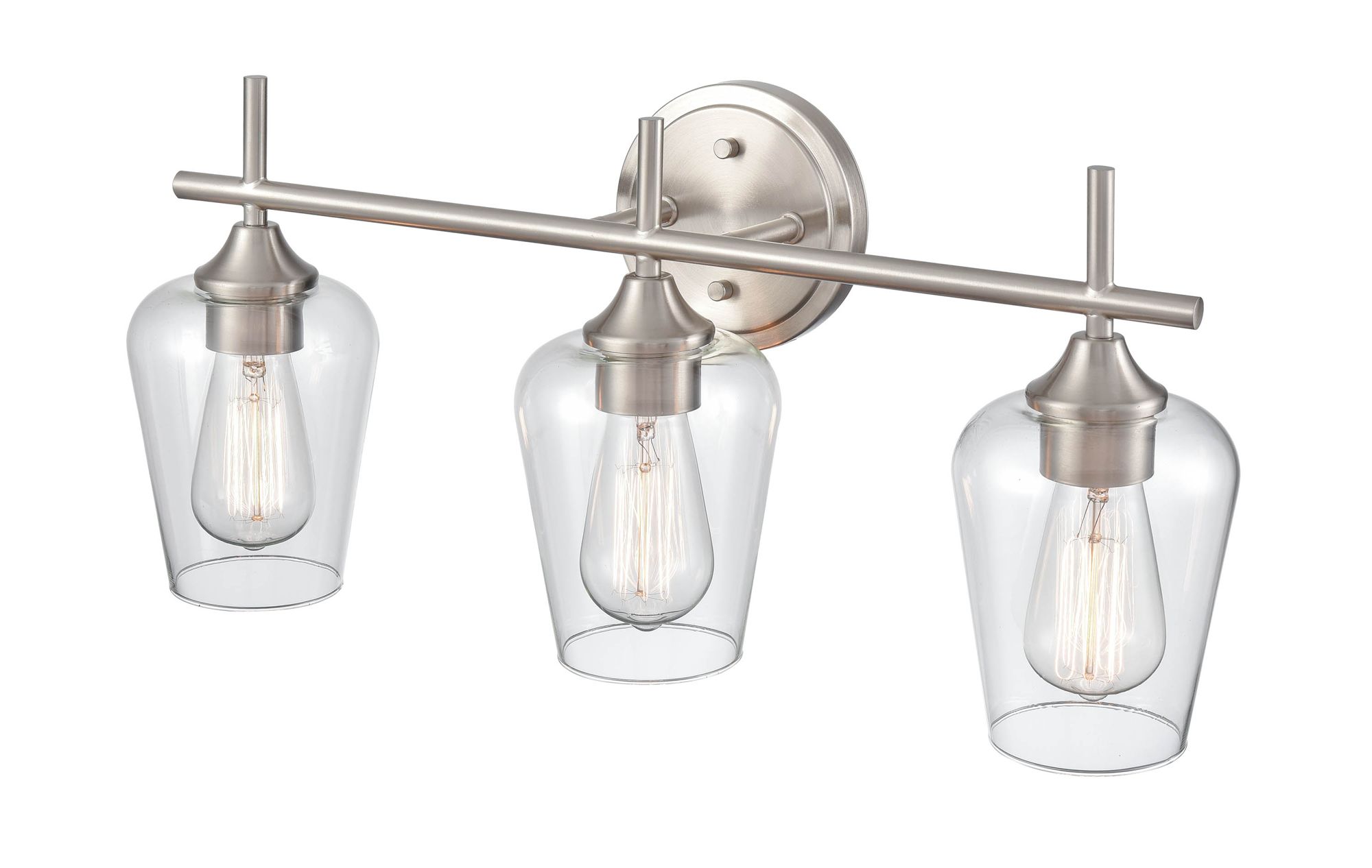 Image 4 Millennium Ashford 3-Light 22" Brushed Nickel Vanity Light with Glass Shade more views
