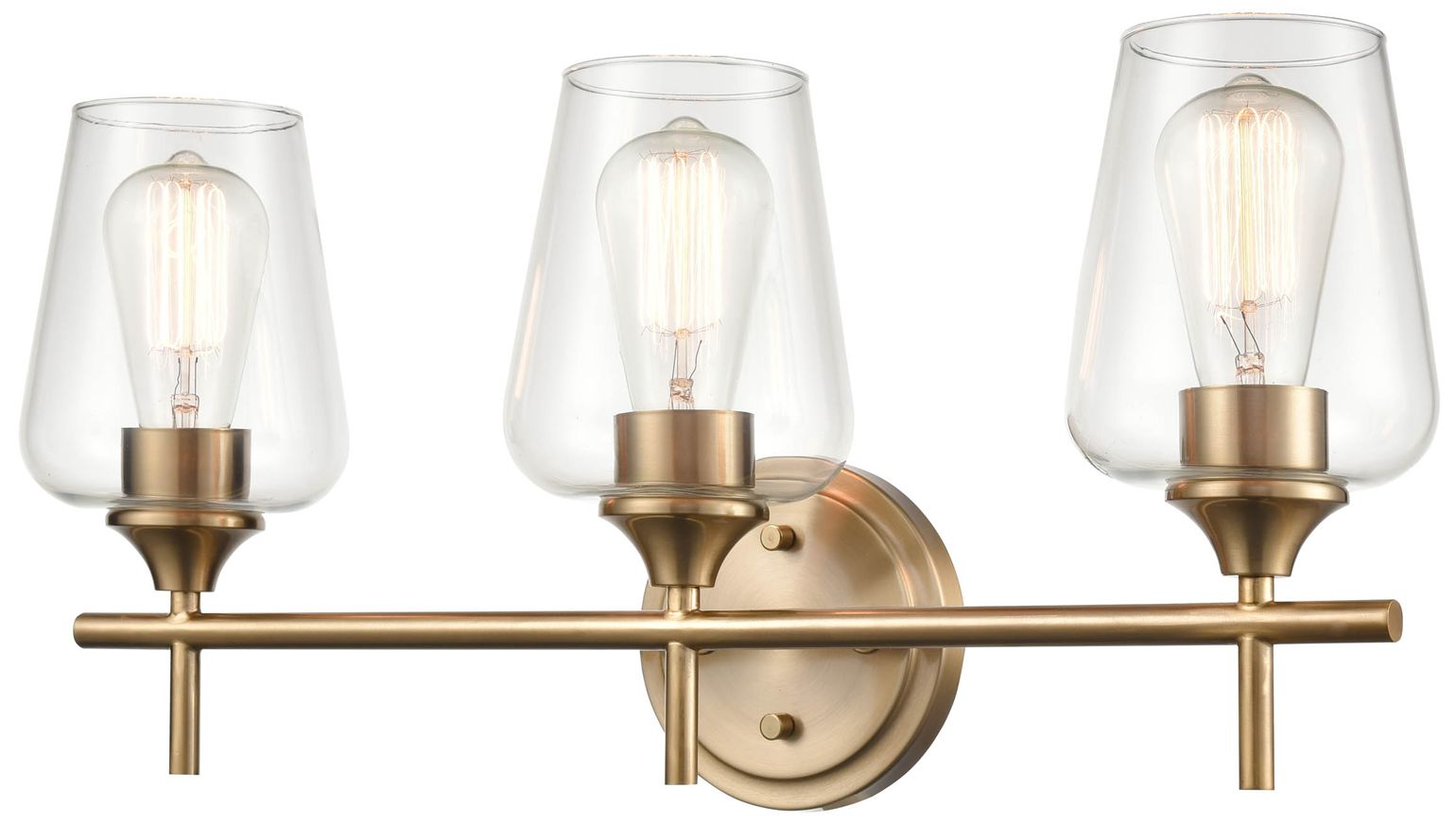 Millennium Ashford 3-Light 22" Modern Gold Vanity Light with Glass Shade