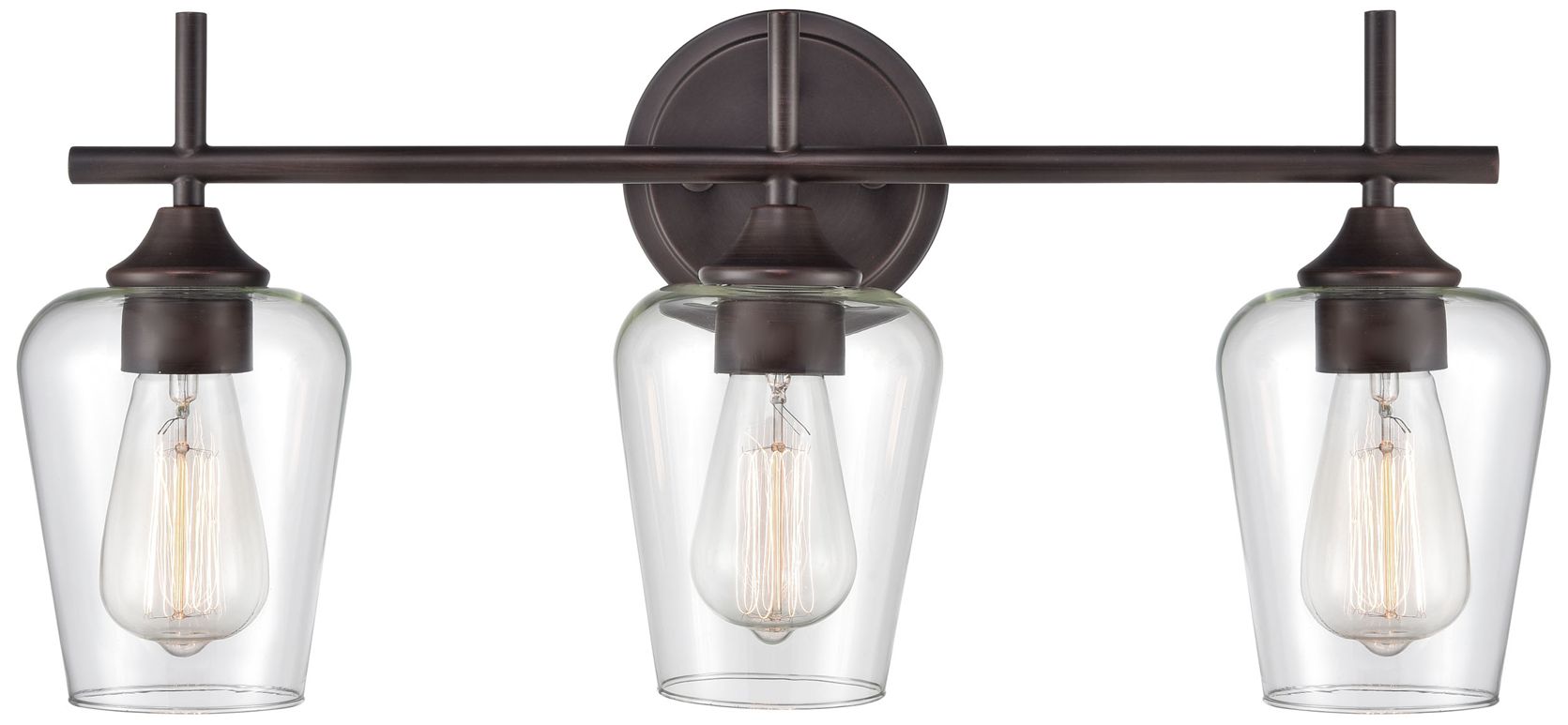 Millennium Ashford 3-Light 22" Rubbed Bronze Vanity Light with Glass Shade