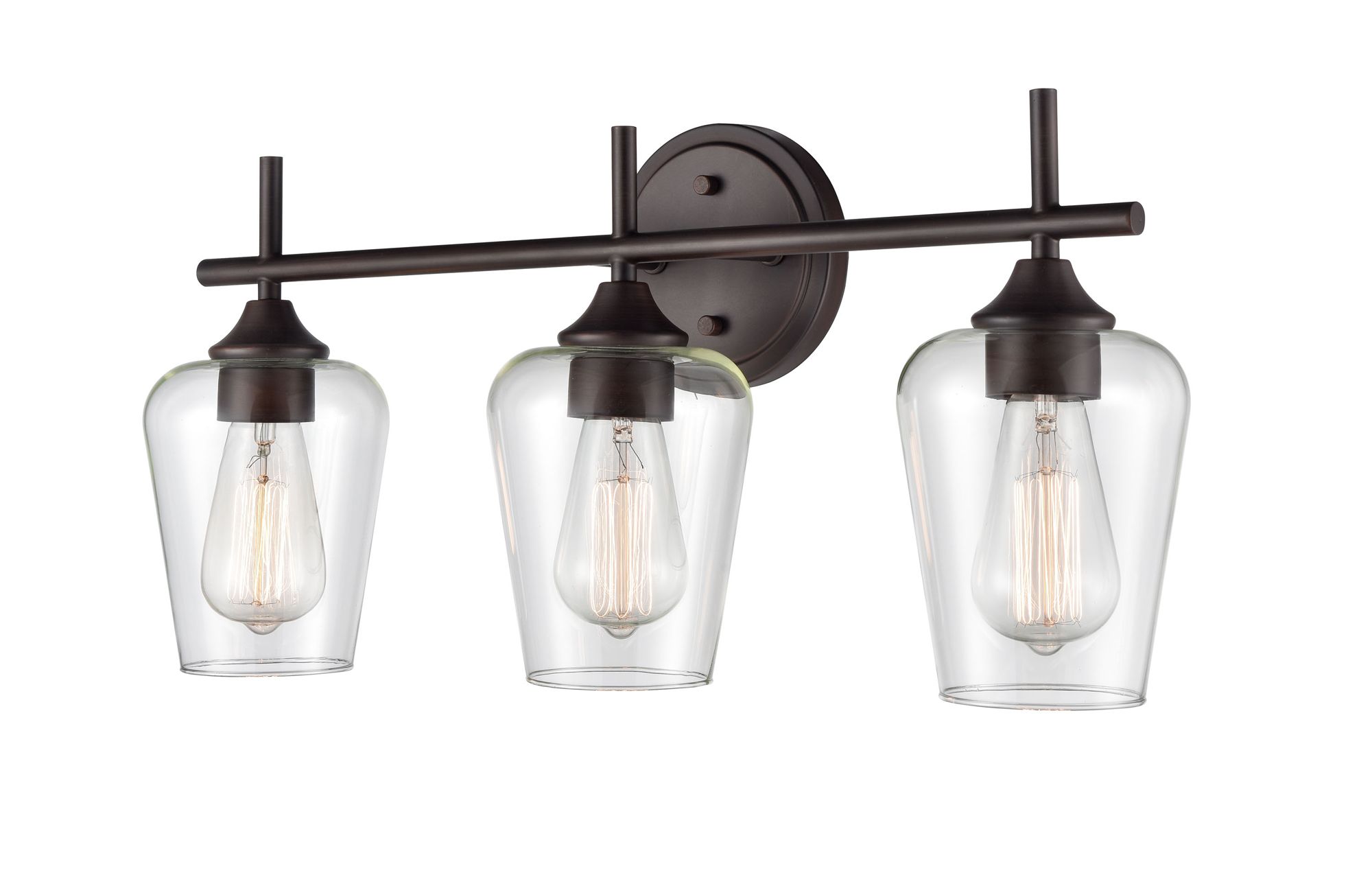 Image 5 Millennium Ashford 3-Light 22" Rubbed Bronze Vanity Light with Glass Shade more views