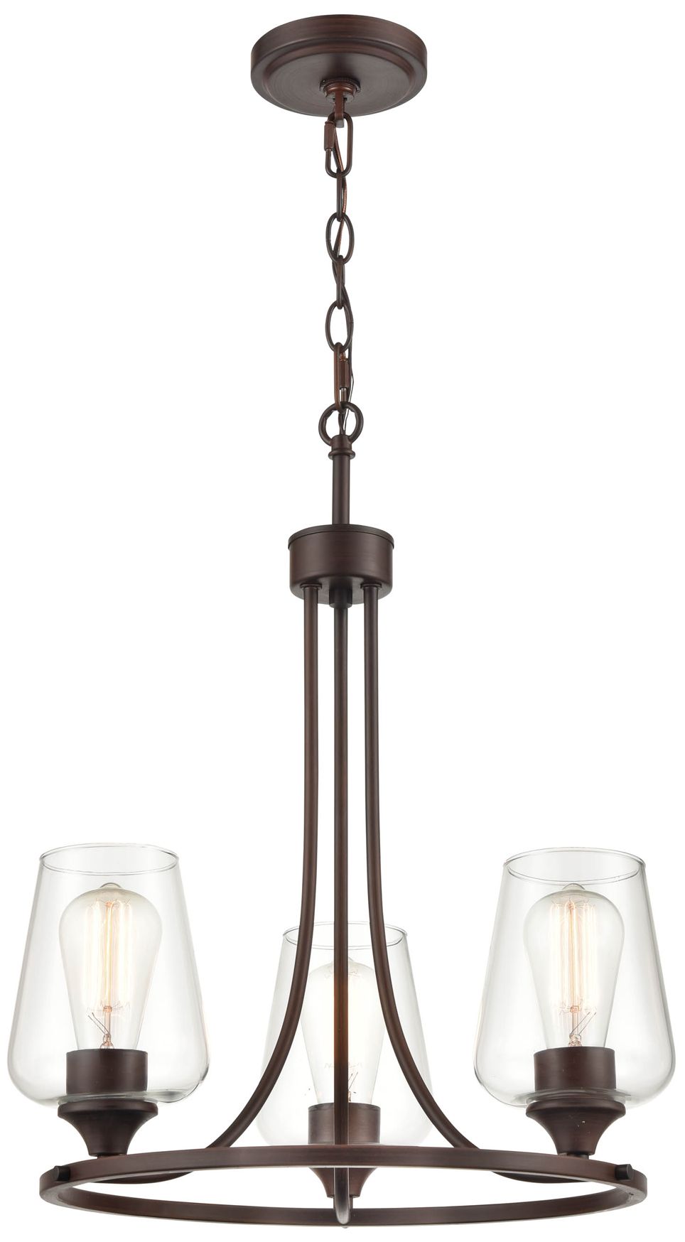 Millennium Ashford 3 Light Chandelier Fixture in Rubbed Bronze