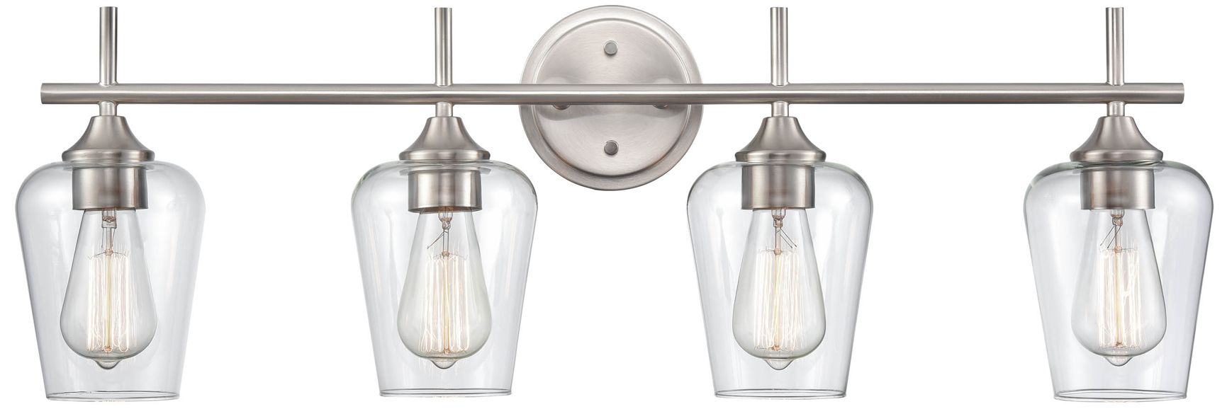 Millennium Ashford 4-Light 31" Brushed Nickel Vanity Light with Glass Shade