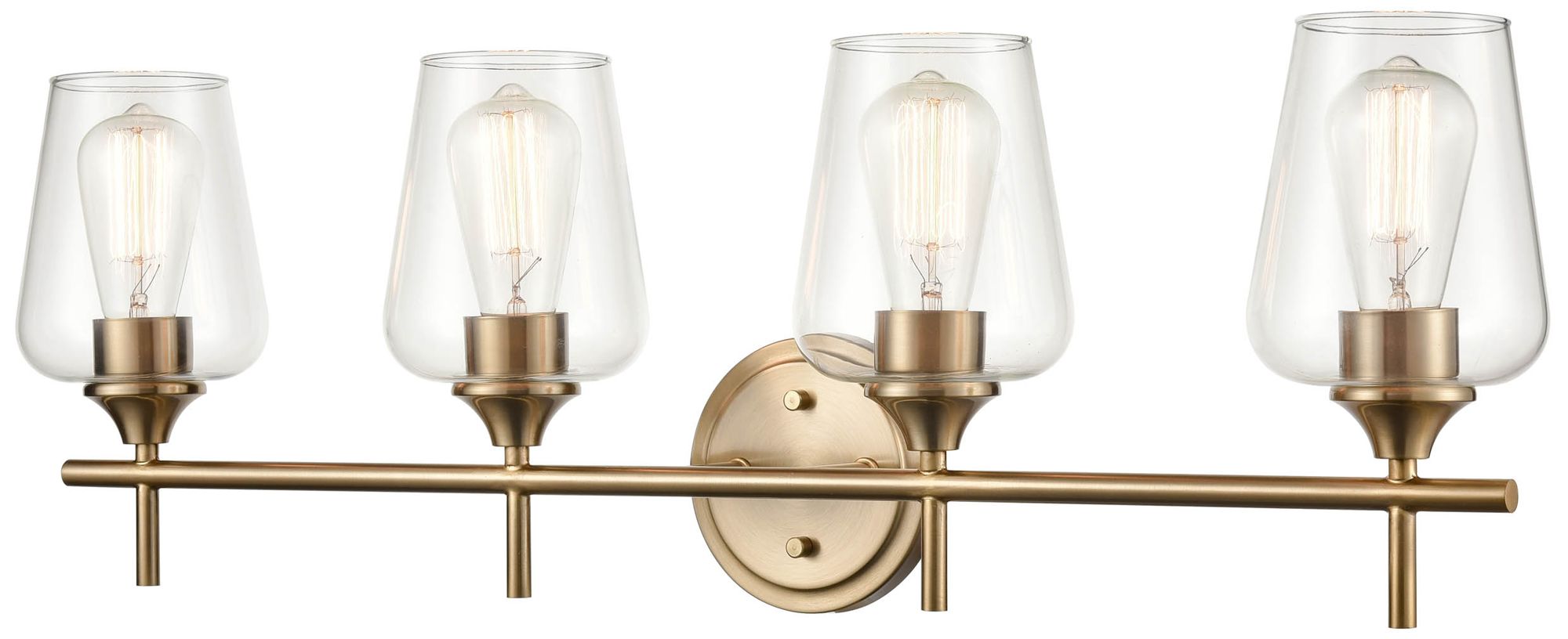 Millennium Ashford 4-Light 31" Modern Gold Vanity Light with Glass Shade