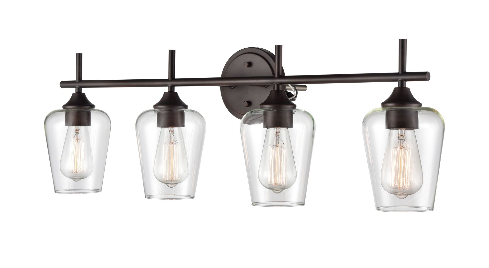 Image 2 Millennium Ashford 4-Light 31" Rubbed Bronze Vanity Light with Glass Shade more views