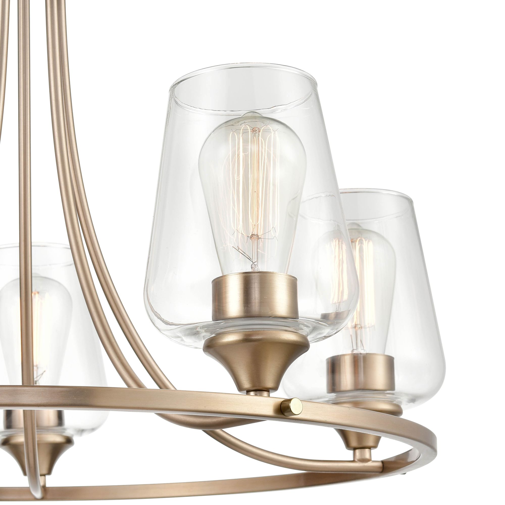Image 3 Millennium Ashford 5-Light 25" Modern Gold Chandelier with Glass Shade more views