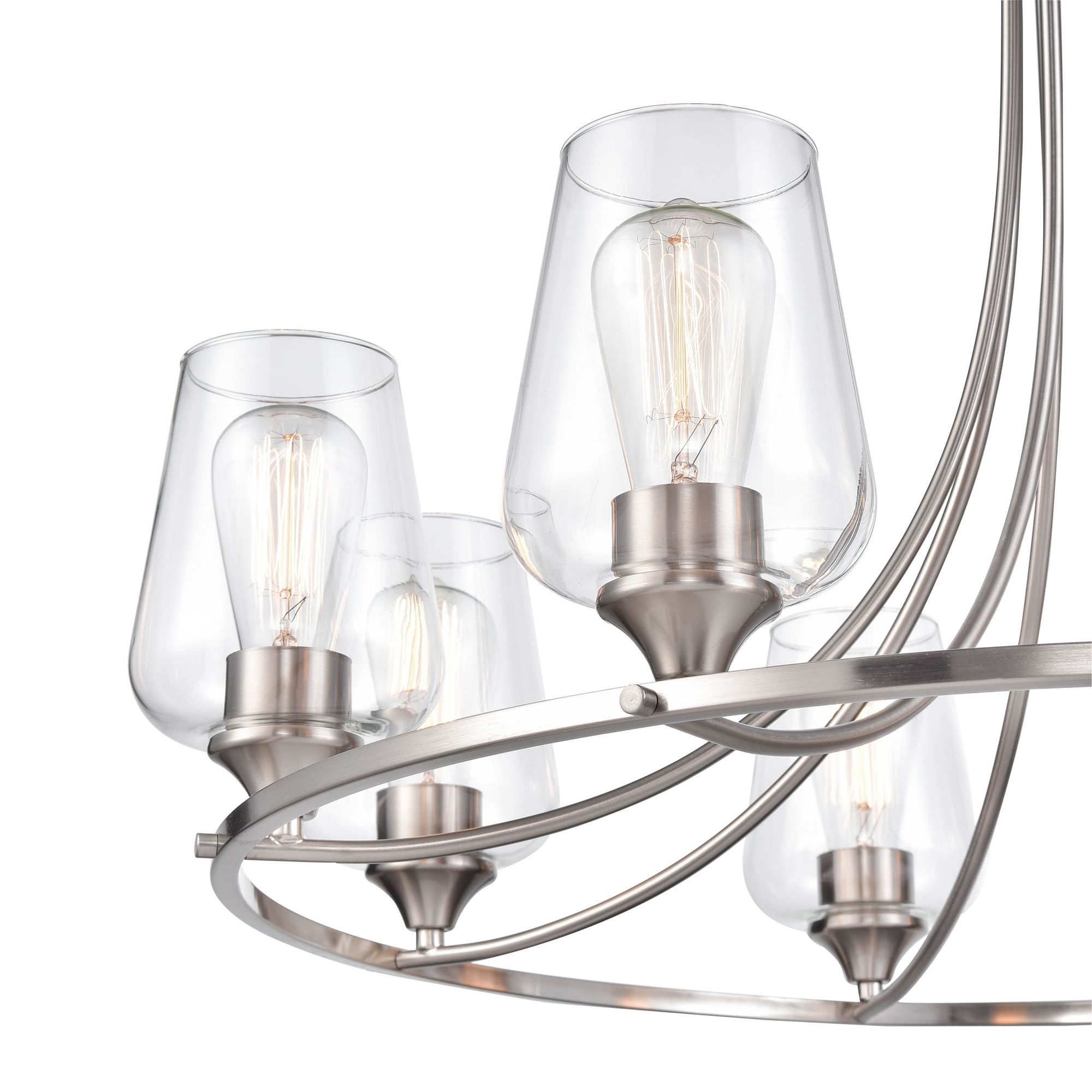 Image 4 Millennium Ashford 8-Light 32" Brushed Nickel Chandelier with Glass Shade more views