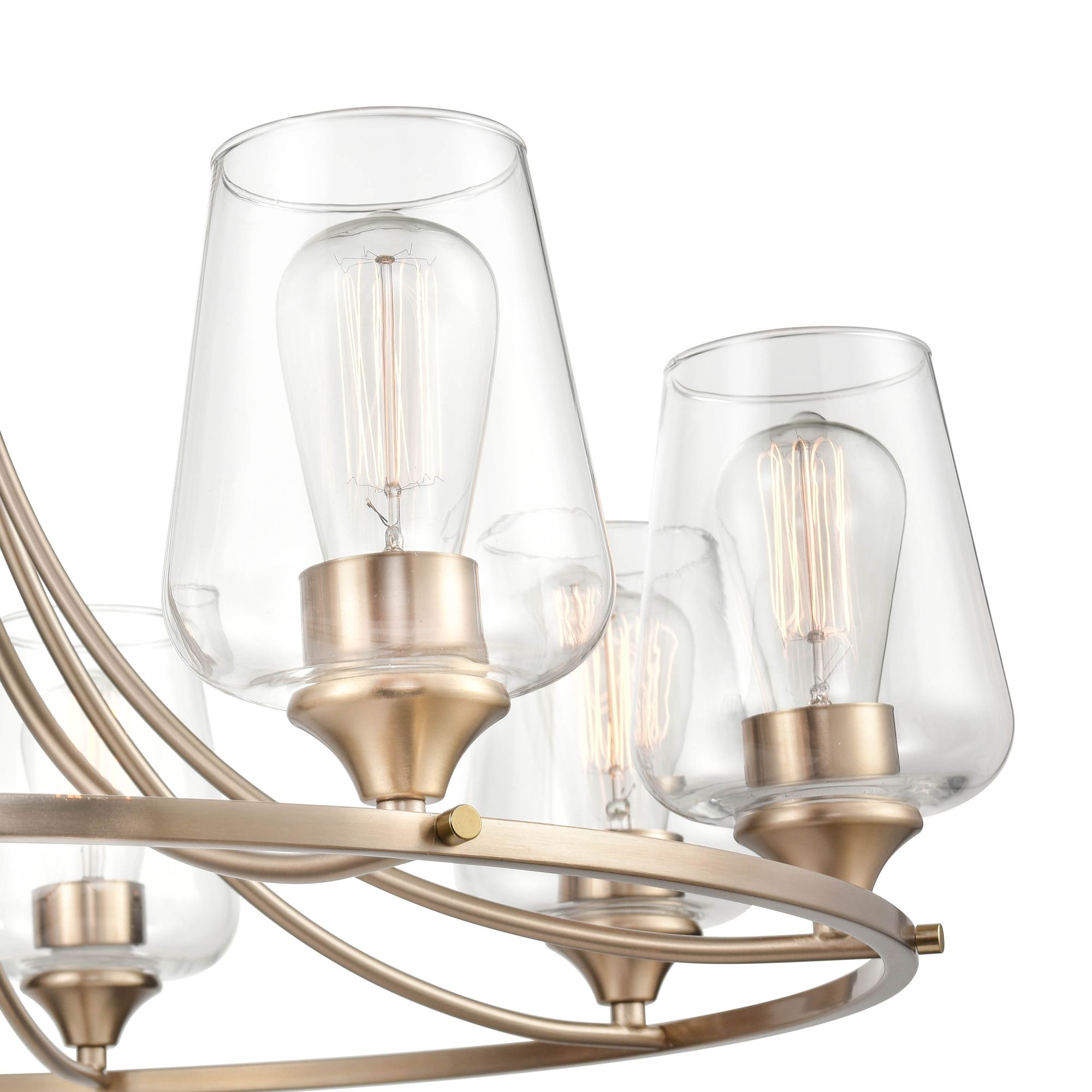 Image 2 Millennium Ashford 8-Light 32" Modern Gold Chandelier with Glass Shade more views