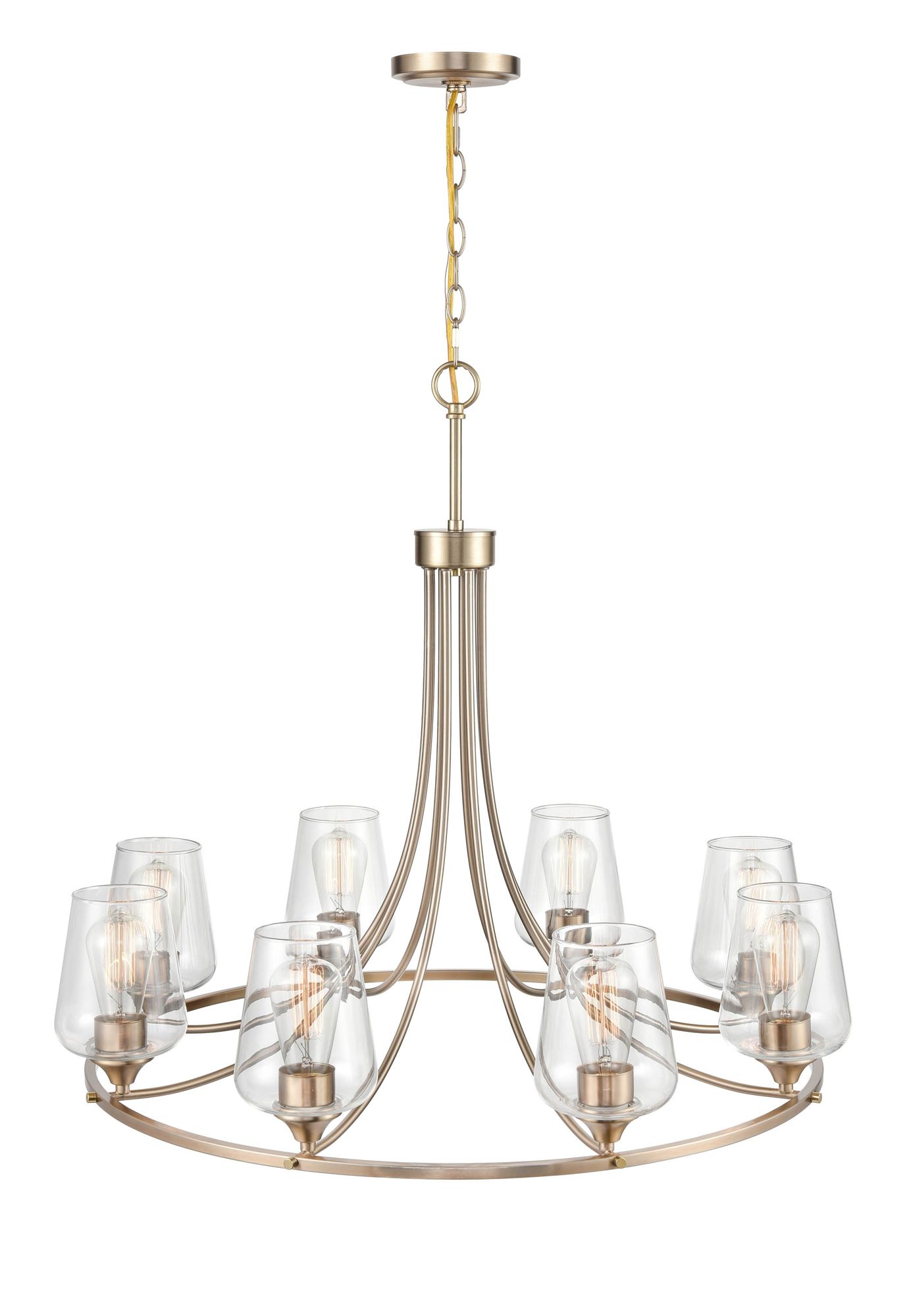 Image 3 Millennium Ashford 8-Light 32" Modern Gold Chandelier with Glass Shade more views