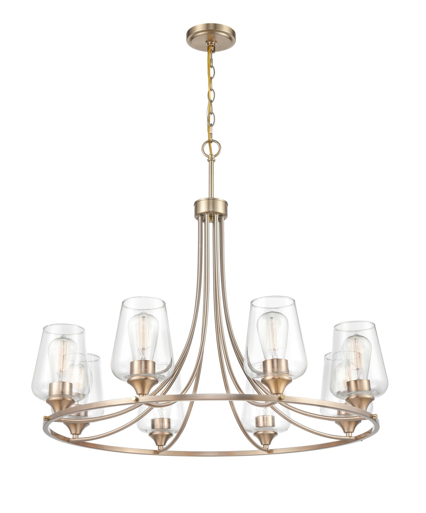 Image 4 Millennium Ashford 8-Light 32" Modern Gold Chandelier with Glass Shade more views