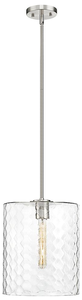Millennium Ashli 1-Light 12" Brushed Nickel Pendant with Glass Shade