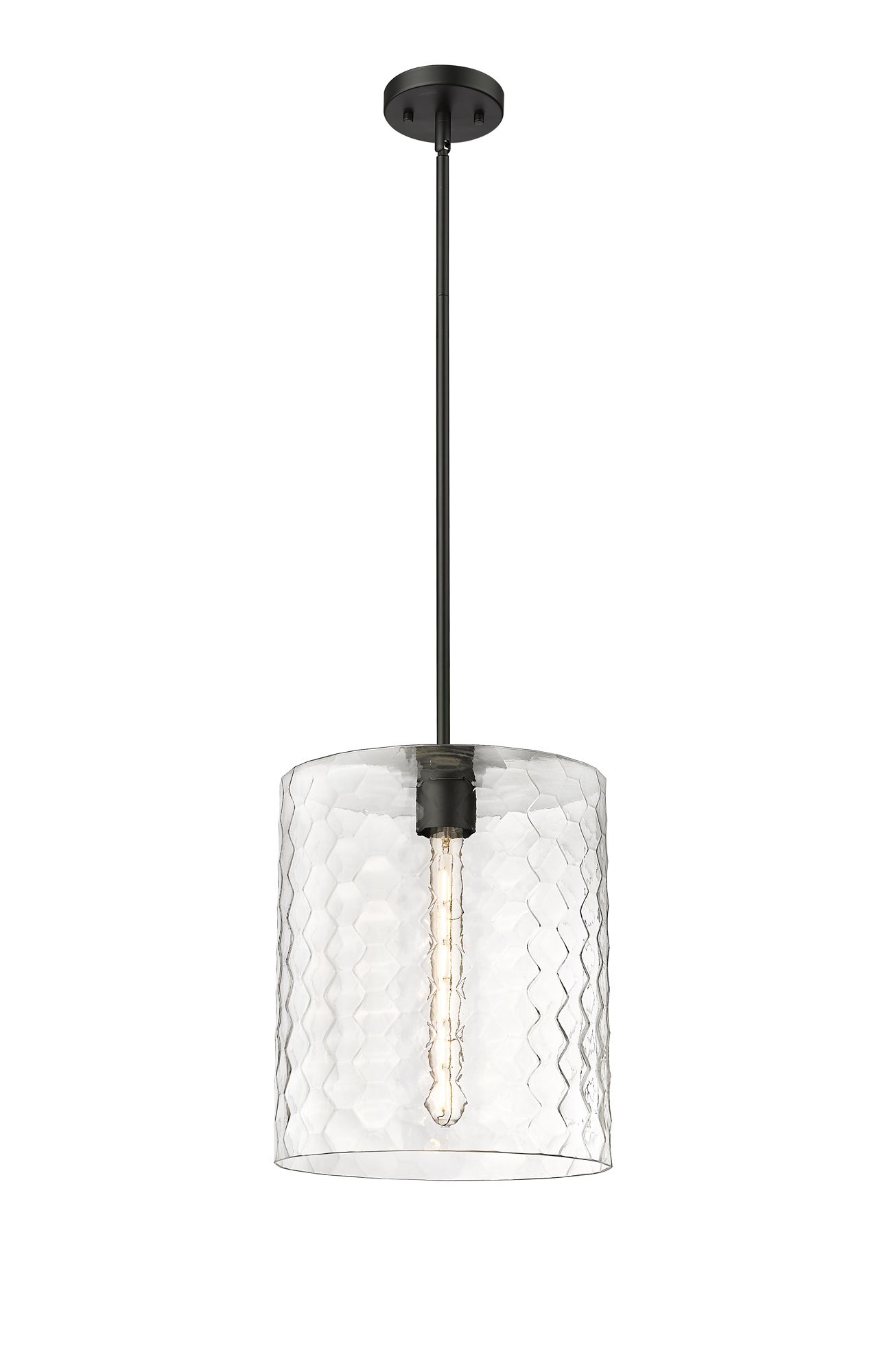 Image 3 Millennium Ashli 1-Light 12" Matte Black Pendant with Glass Shade more views
