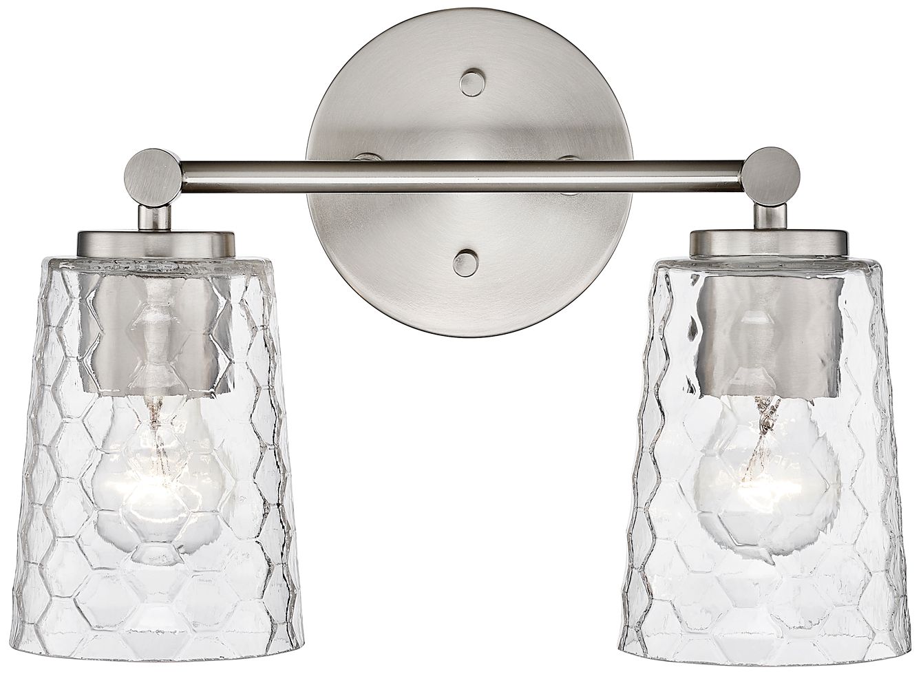 Millennium Ashli 2-Light 13.5" Brushed Nickel Vanity Light with Glass Shade