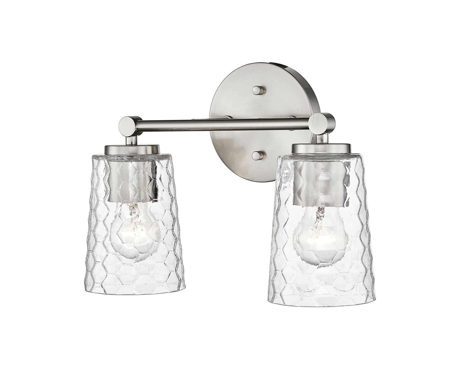 Image 2 Millennium Ashli 2-Light 13.5" Brushed Nickel Vanity Light with Glass Shade more views