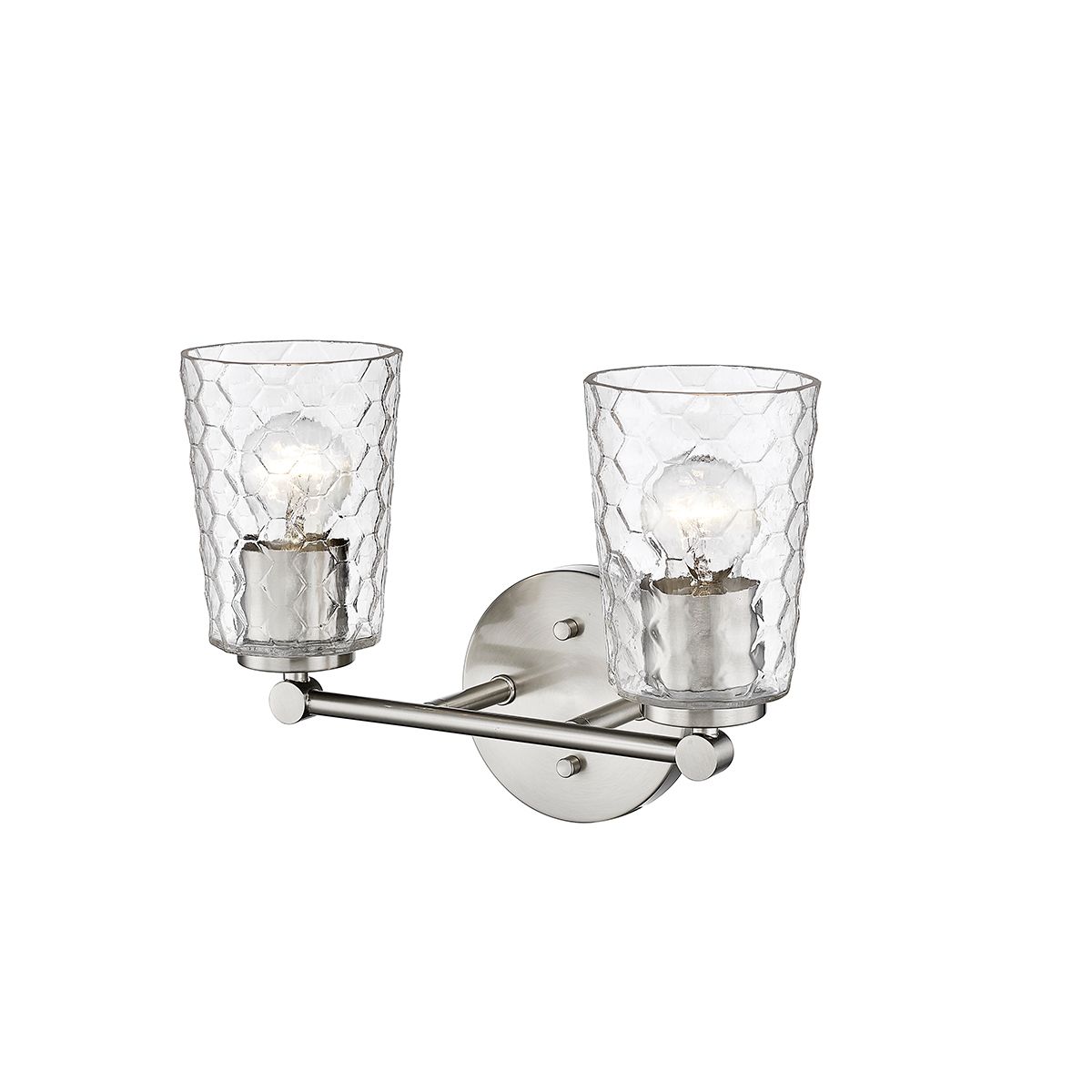 Image 3 Millennium Ashli 2-Light 13.5" Brushed Nickel Vanity Light with Glass Shade more views
