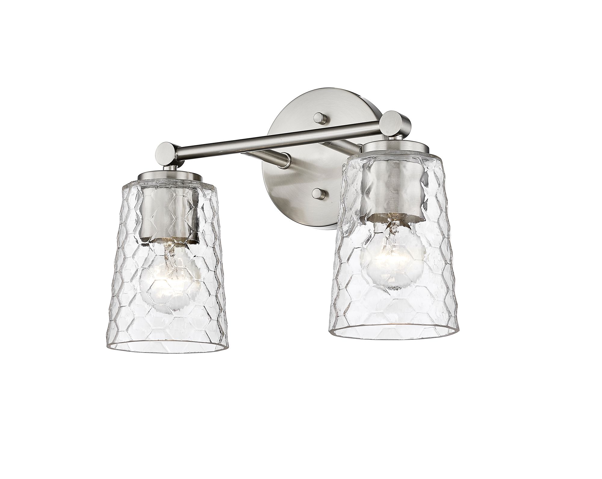 Image 4 Millennium Ashli 2-Light 13.5" Brushed Nickel Vanity Light with Glass Shade more views