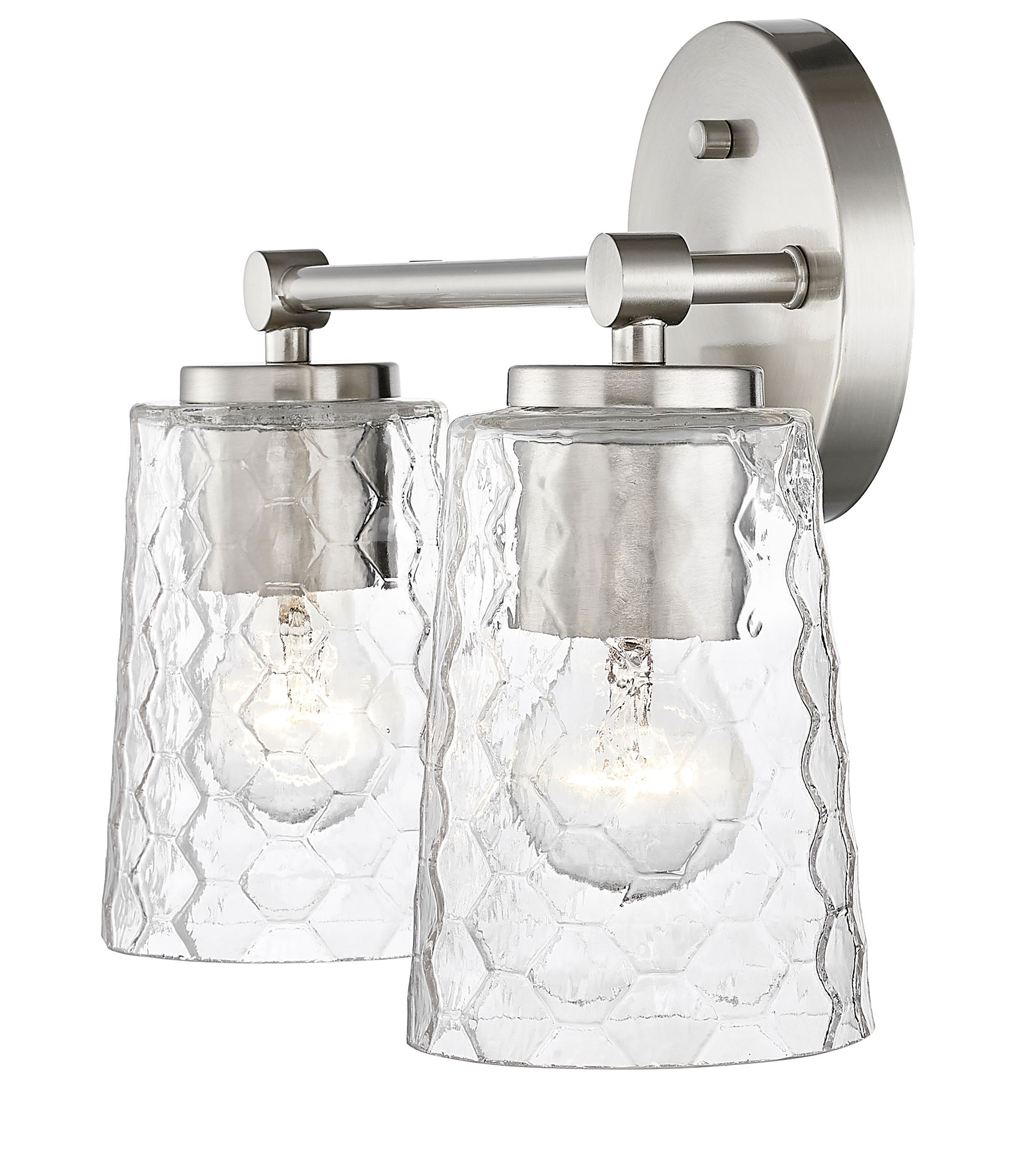 Image 5 Millennium Ashli 2-Light 13.5" Brushed Nickel Vanity Light with Glass Shade more views
