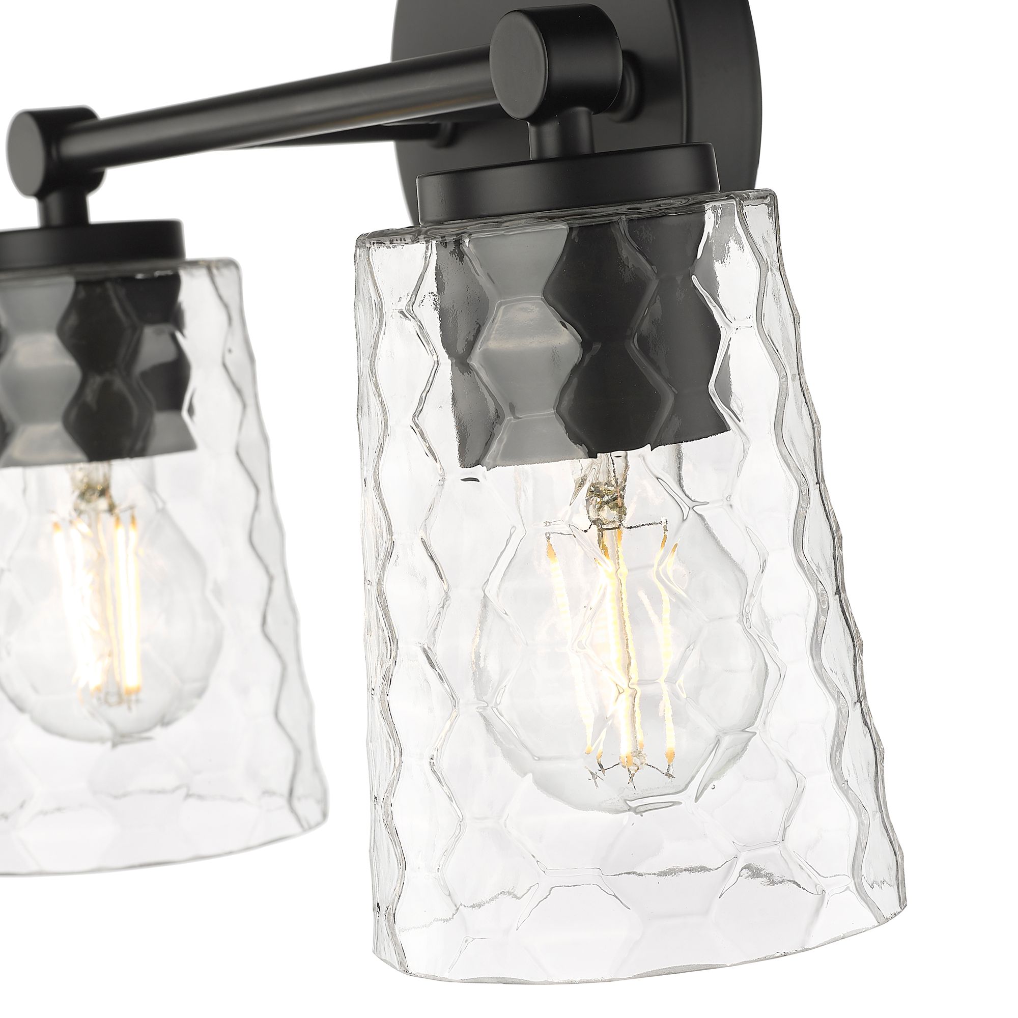 Image 2 Millennium Ashli 2-Light 13.5" Matte Black Vanity Light with Glass Shade more views