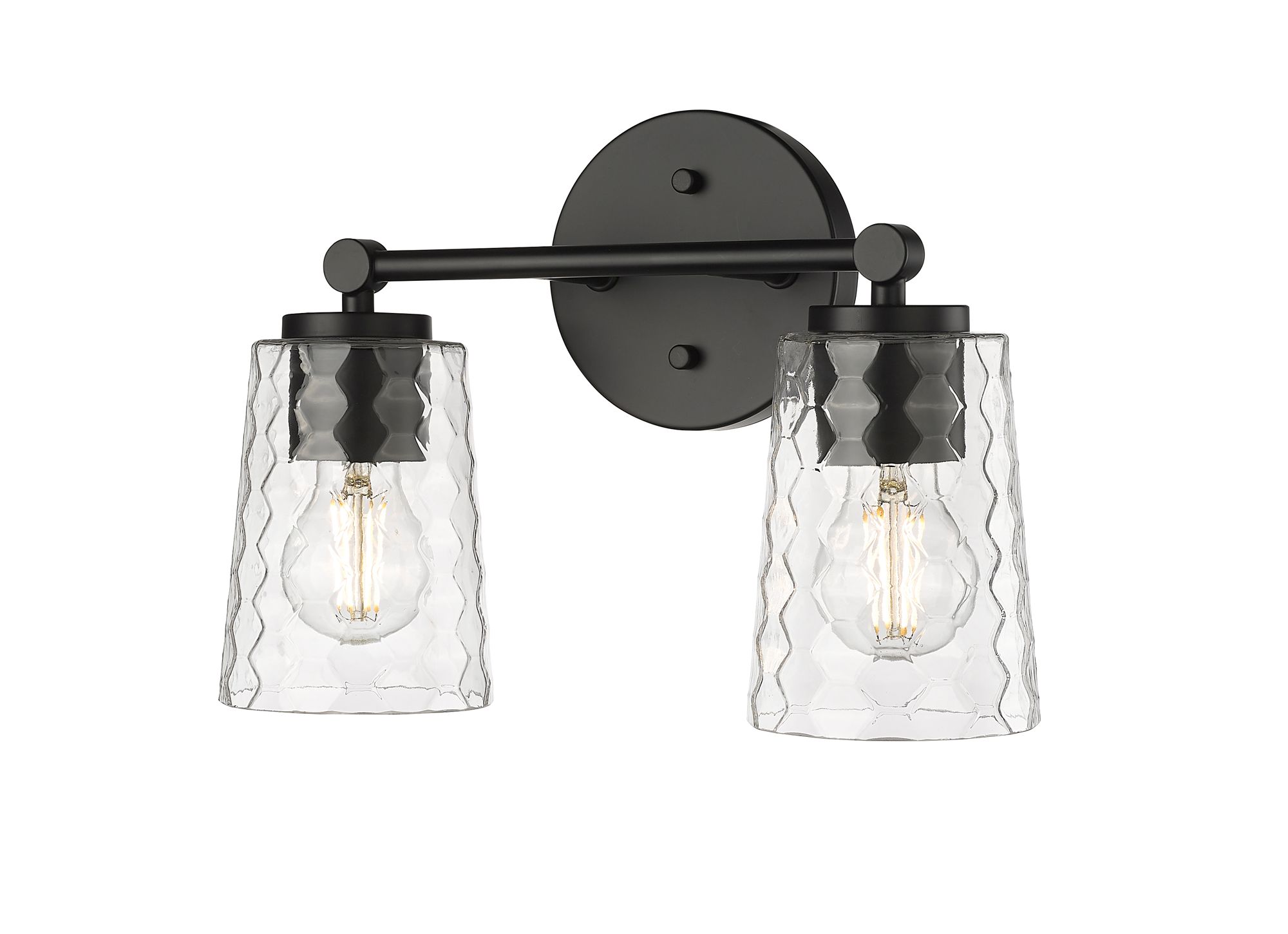 Image 3 Millennium Ashli 2-Light 13.5" Matte Black Vanity Light with Glass Shade more views