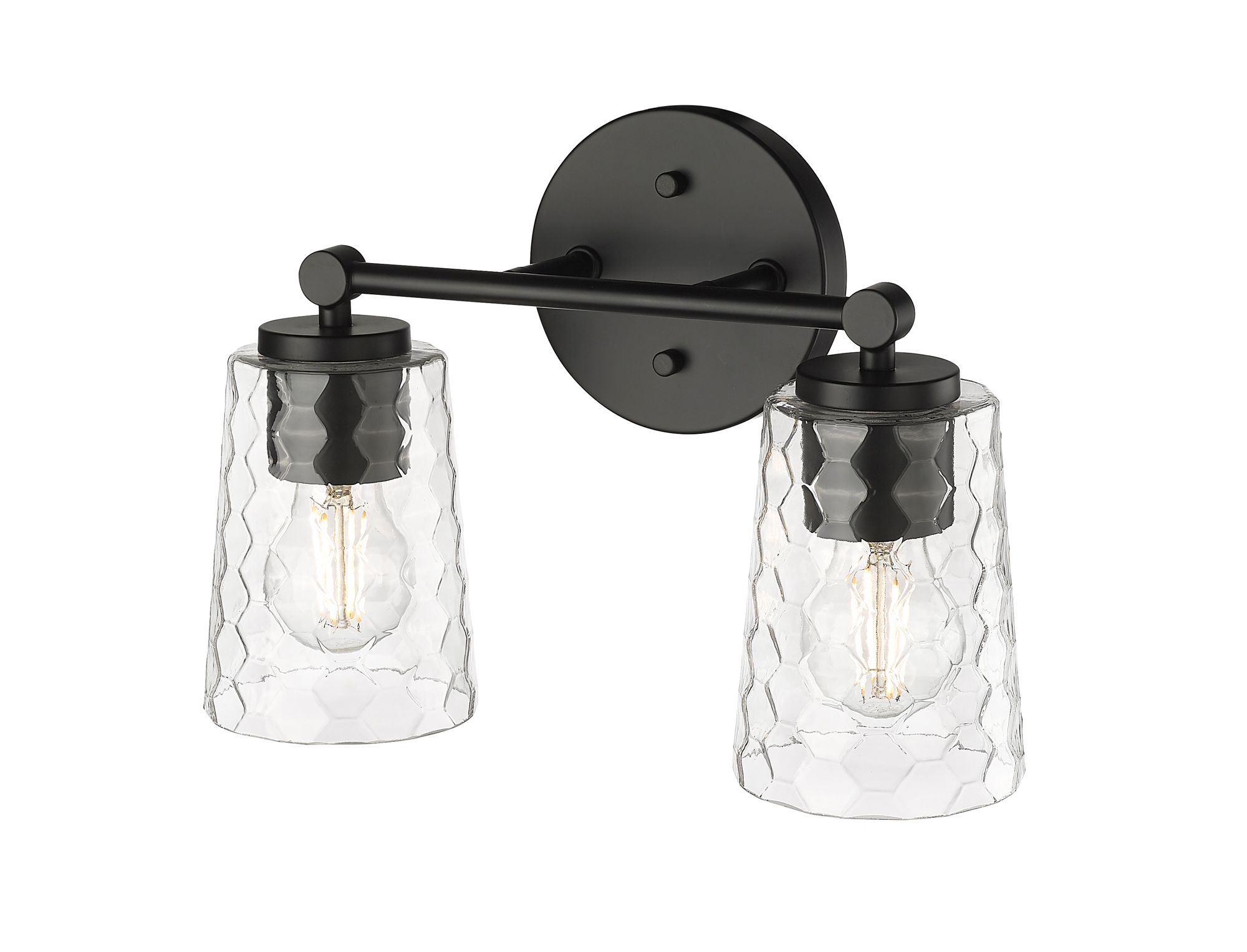 Image 4 Millennium Ashli 2-Light 13.5" Matte Black Vanity Light with Glass Shade more views
