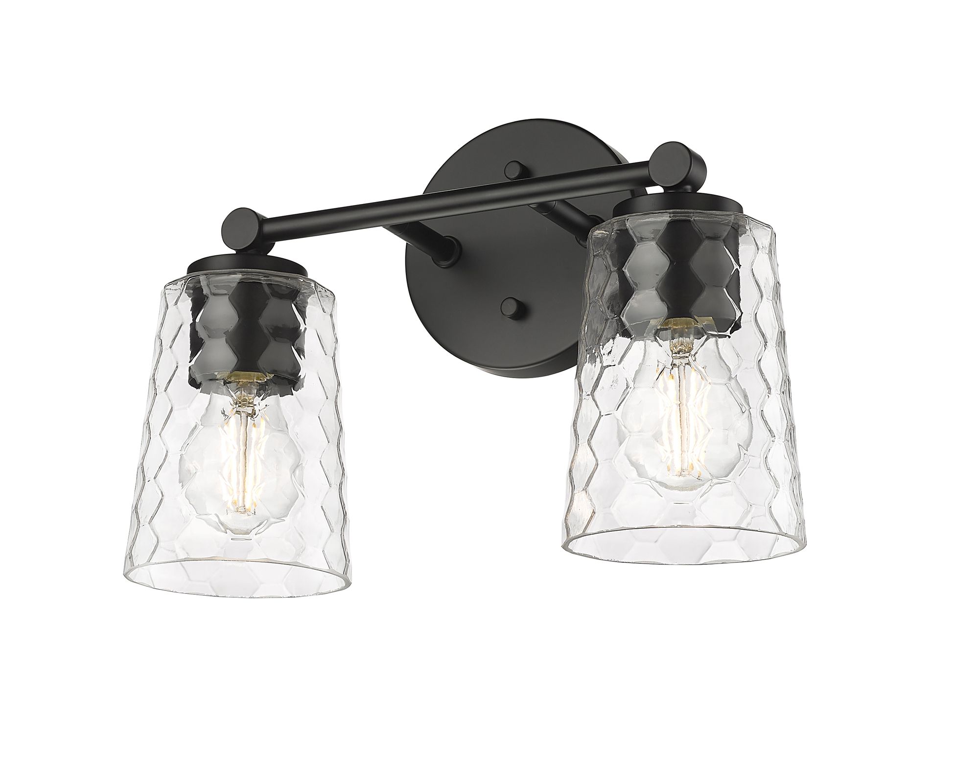 Image 5 Millennium Ashli 2-Light 13.5" Matte Black Vanity Light with Glass Shade more views