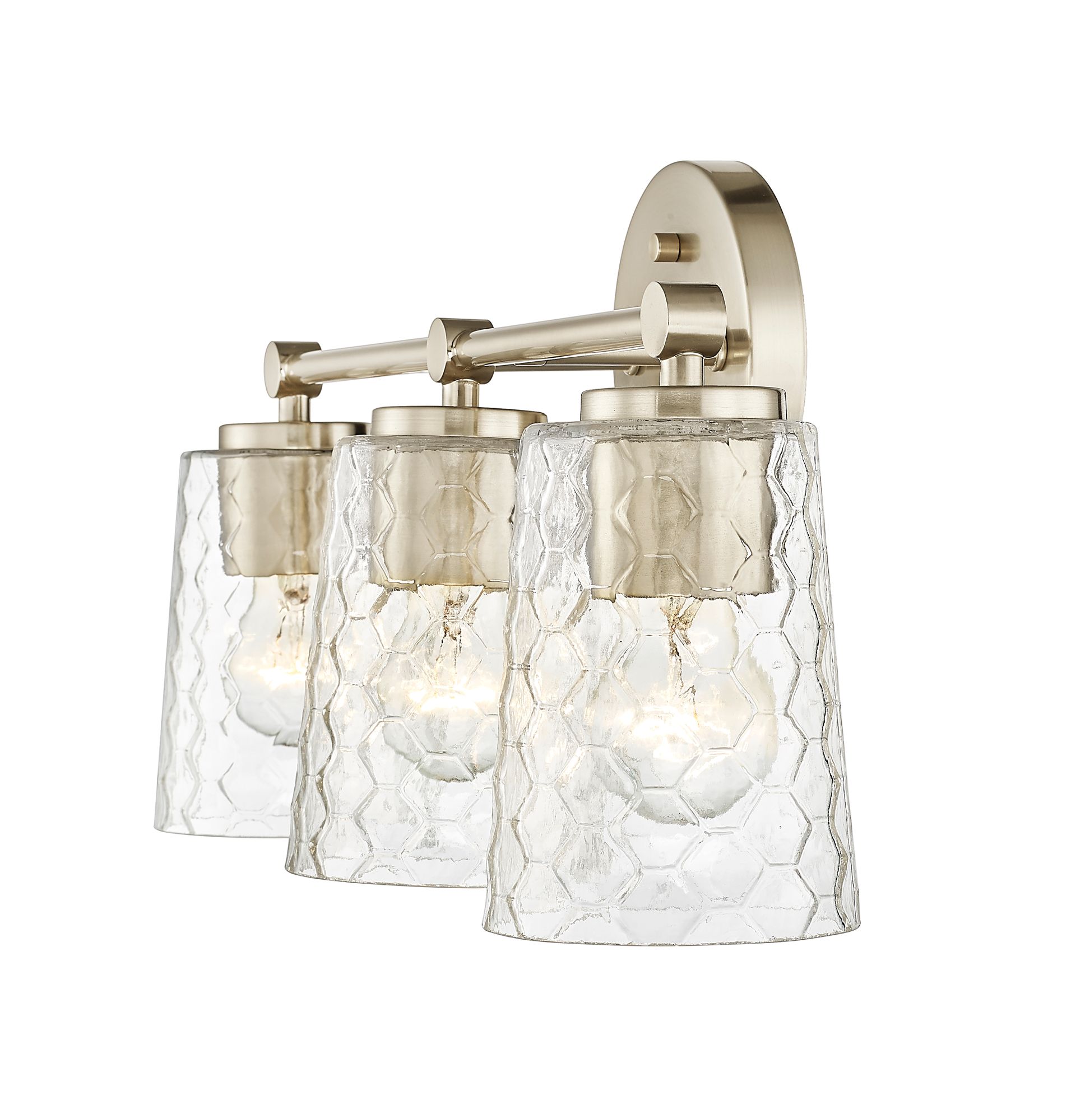 Image 2 Millennium Ashli 3-Light 20" Modern Gold Vanity Light with Glass Shade more views