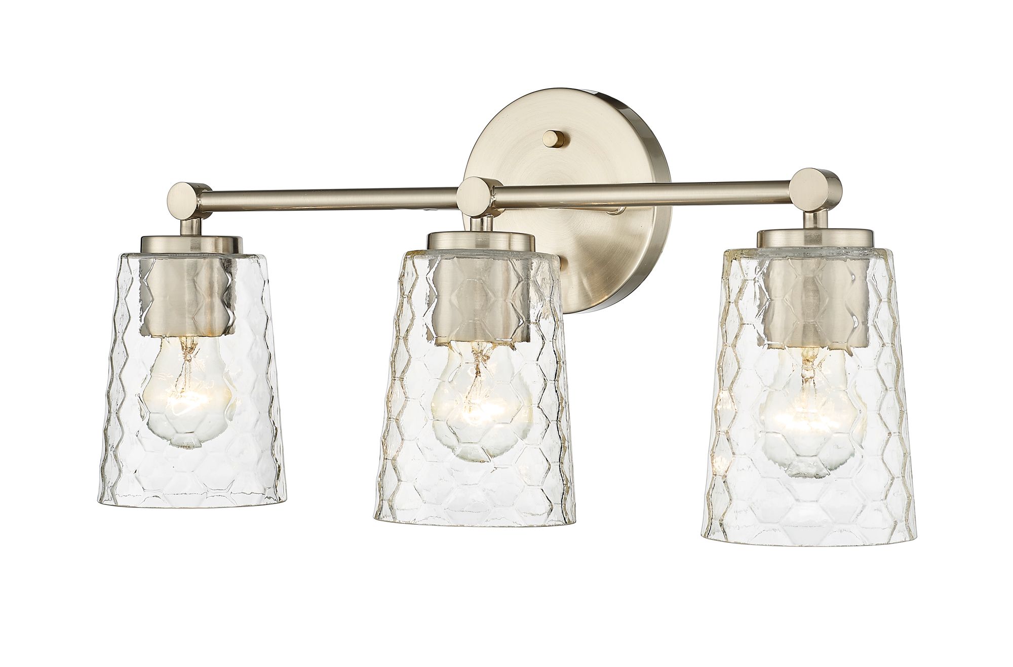 Image 4 Millennium Ashli 3-Light 20" Modern Gold Vanity Light with Glass Shade more views