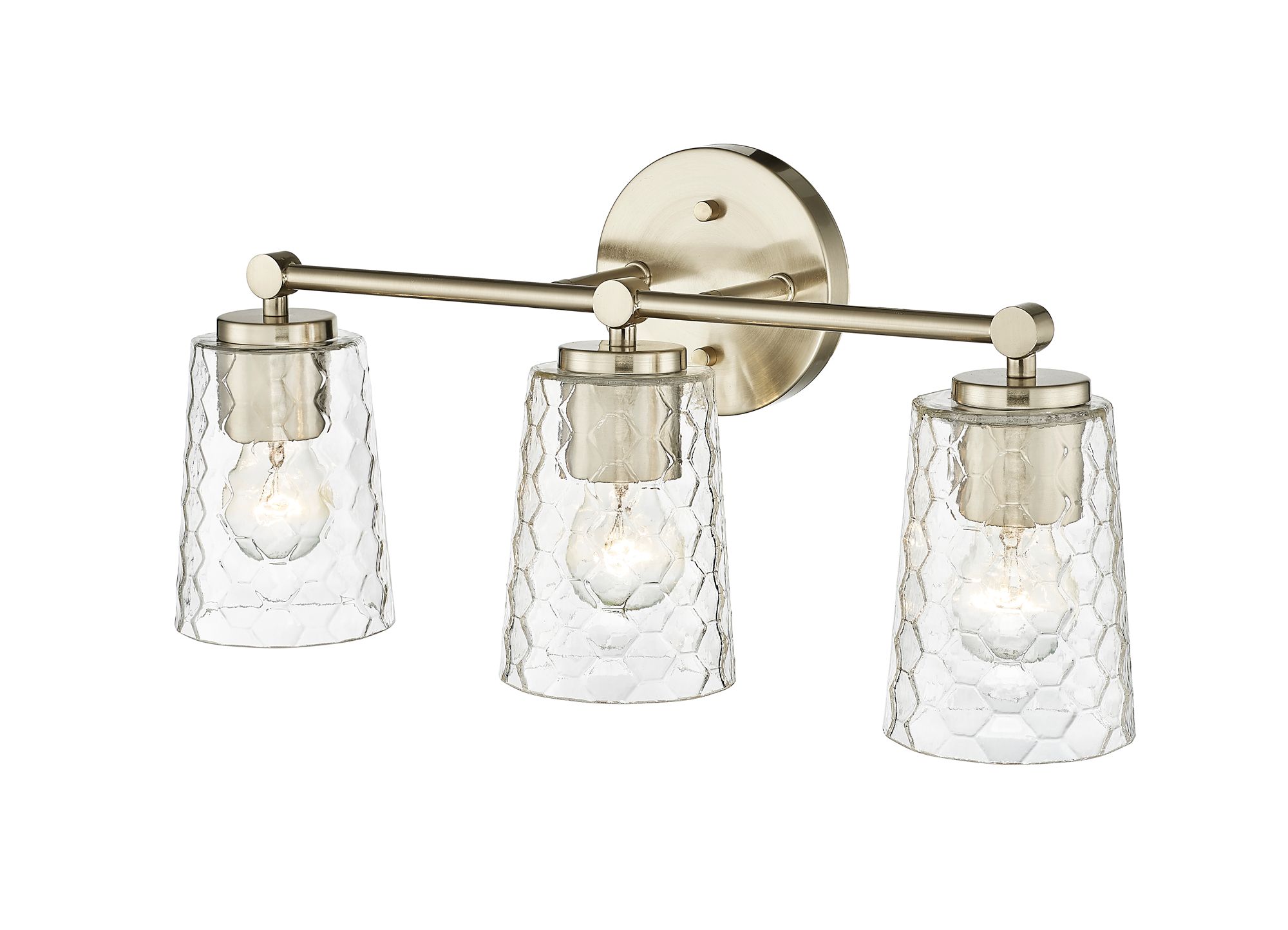 Image 5 Millennium Ashli 3-Light 20" Modern Gold Vanity Light with Glass Shade more views