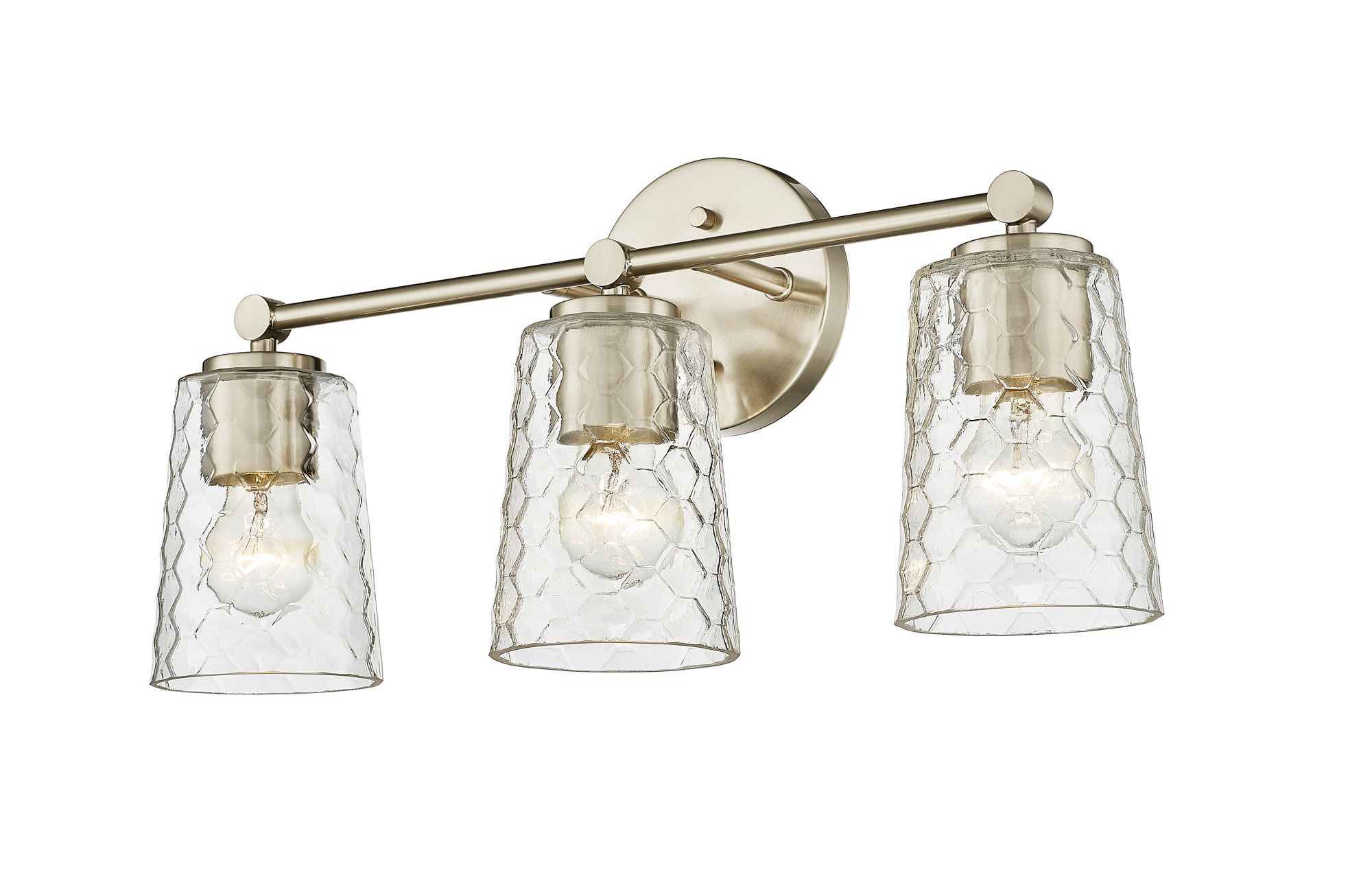 Image 6 Millennium Ashli 3-Light 20" Modern Gold Vanity Light with Glass Shade more views