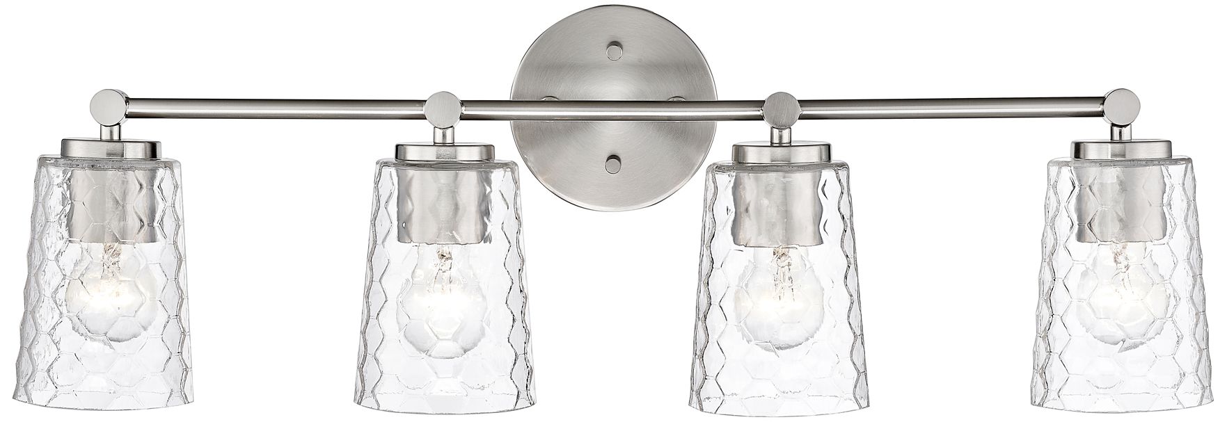 Millennium Ashli 4-Light 28" Brushed Nickel Vanity Light with Glass Shade
