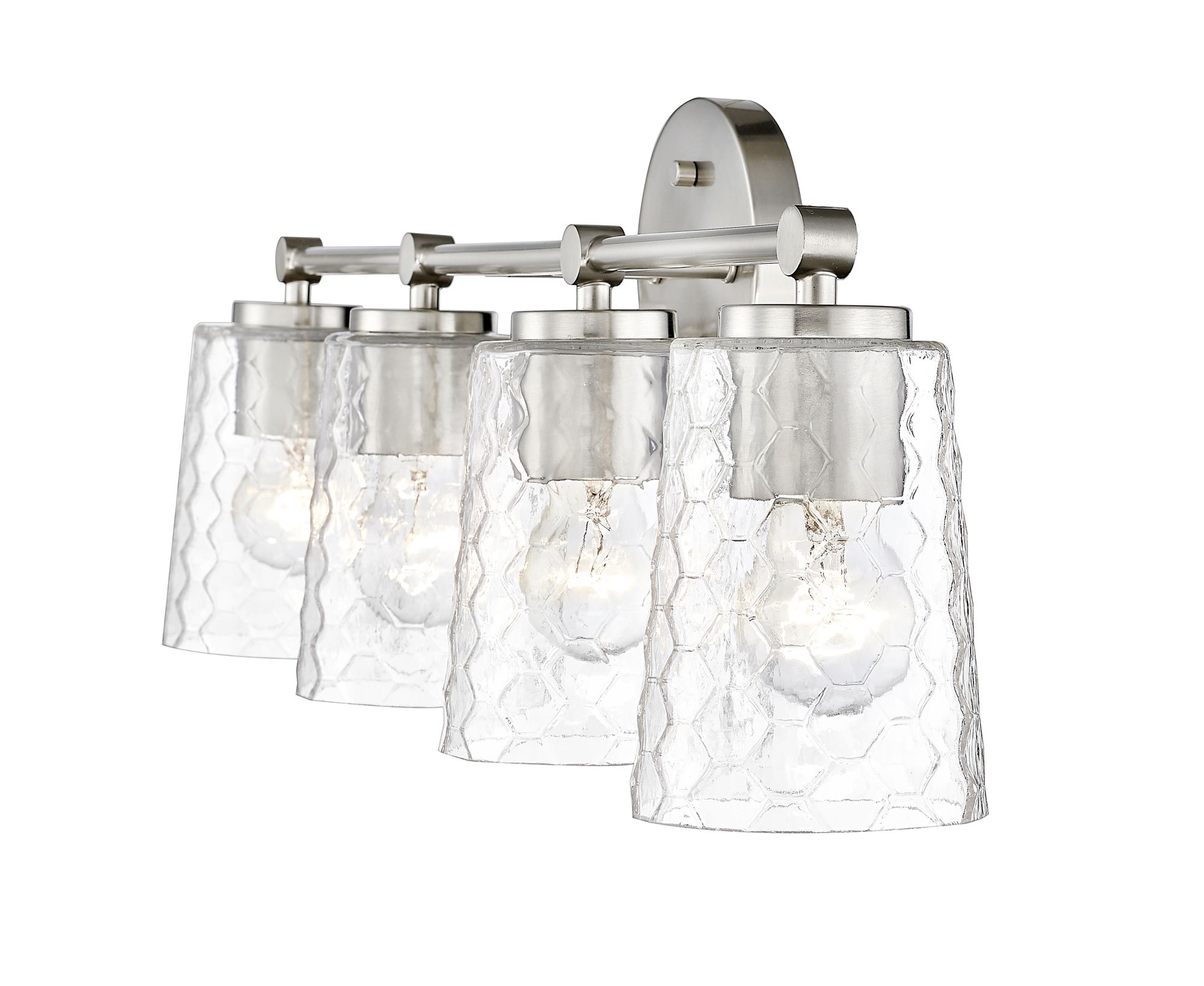 Image 2 Millennium Ashli 4-Light 28" Brushed Nickel Vanity Light with Glass Shade more views
