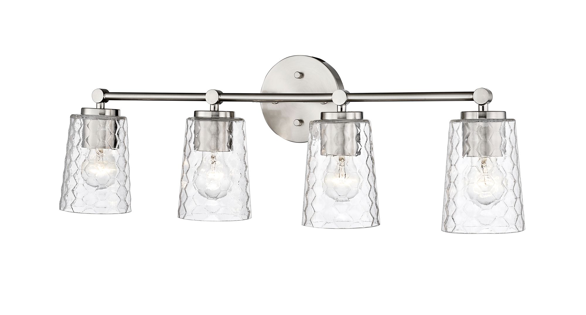 Image 4 Millennium Ashli 4-Light 28" Brushed Nickel Vanity Light with Glass Shade more views