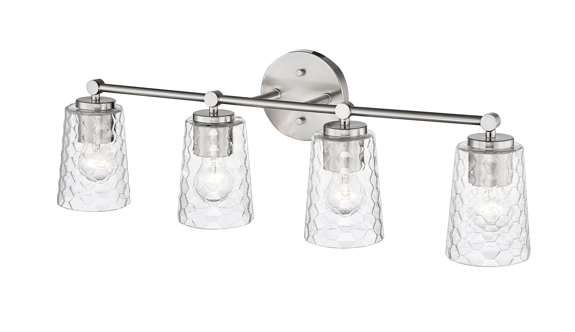 Image 5 Millennium Ashli 4-Light 28" Brushed Nickel Vanity Light with Glass Shade more views