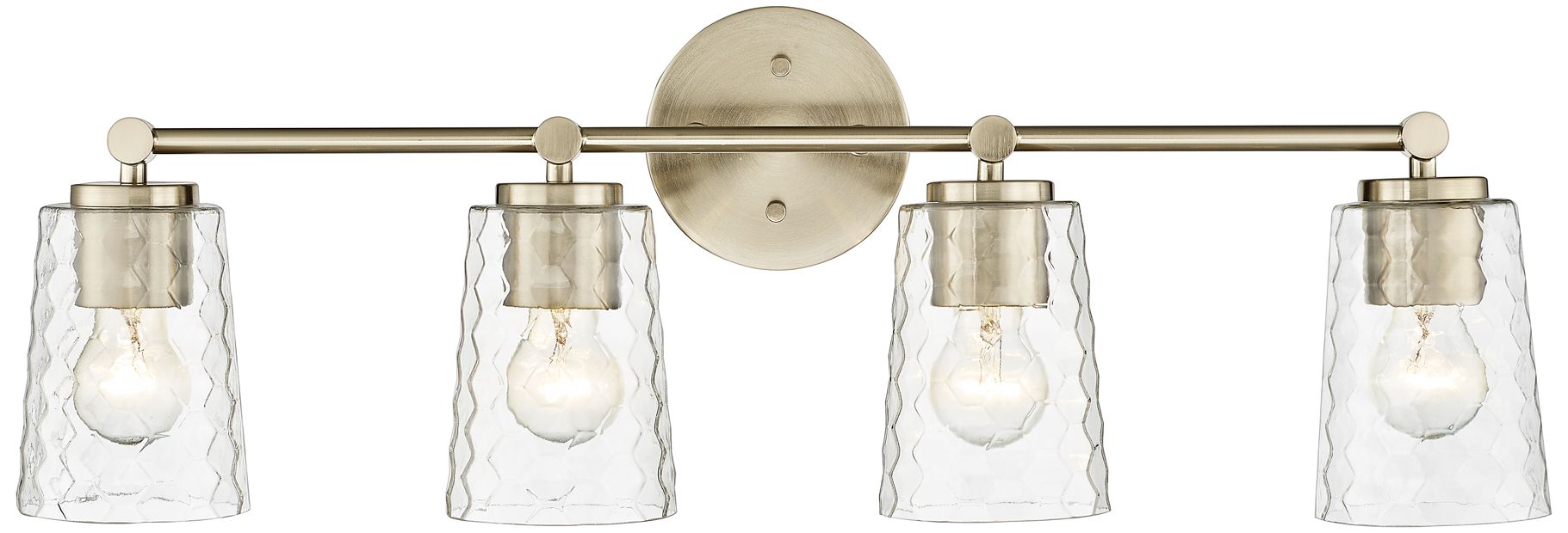 Millennium Ashli 4-Light 28" Modern Gold Vanity Light with Glass Shade