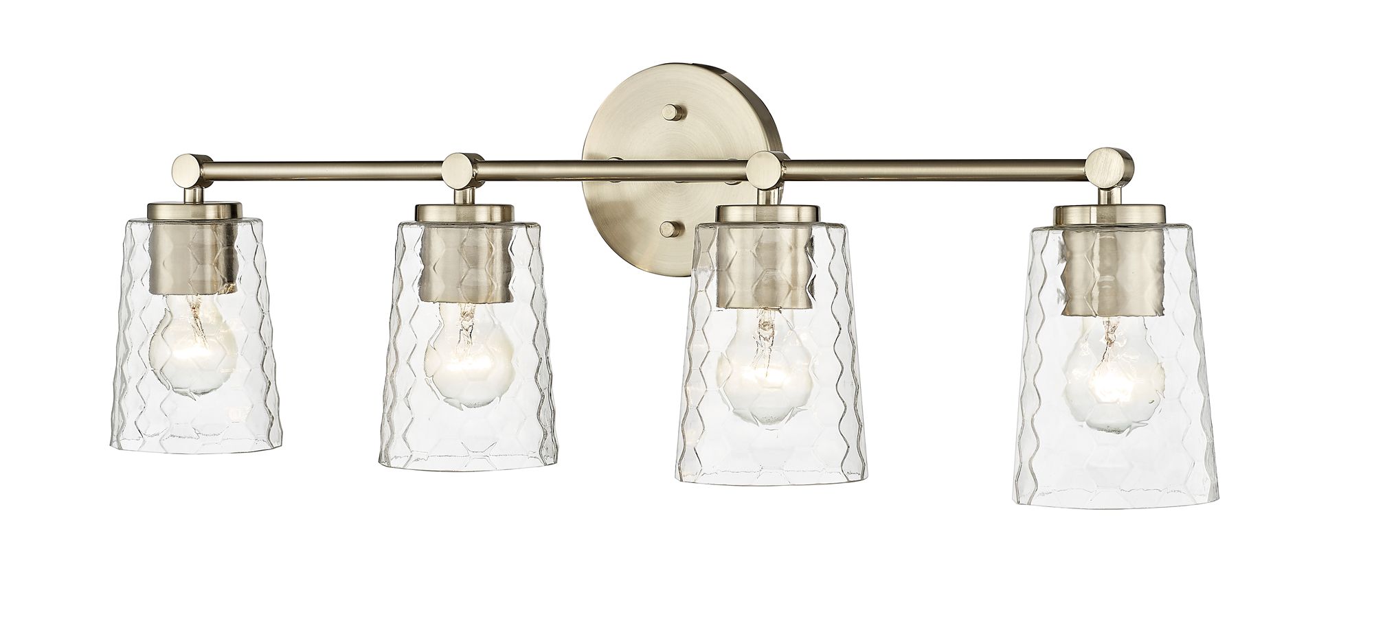 Image 2 Millennium Ashli 4-Light 28" Modern Gold Vanity Light with Glass Shade more views
