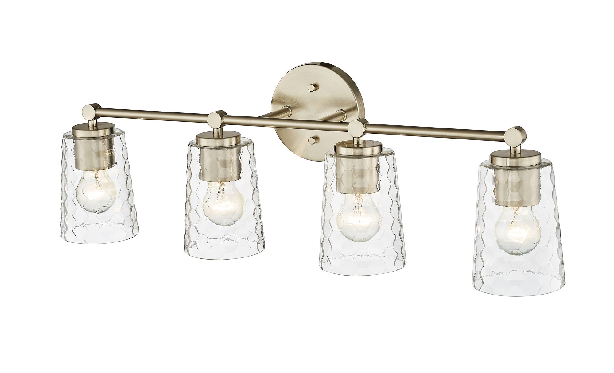 Image 3 Millennium Ashli 4-Light 28" Modern Gold Vanity Light with Glass Shade more views