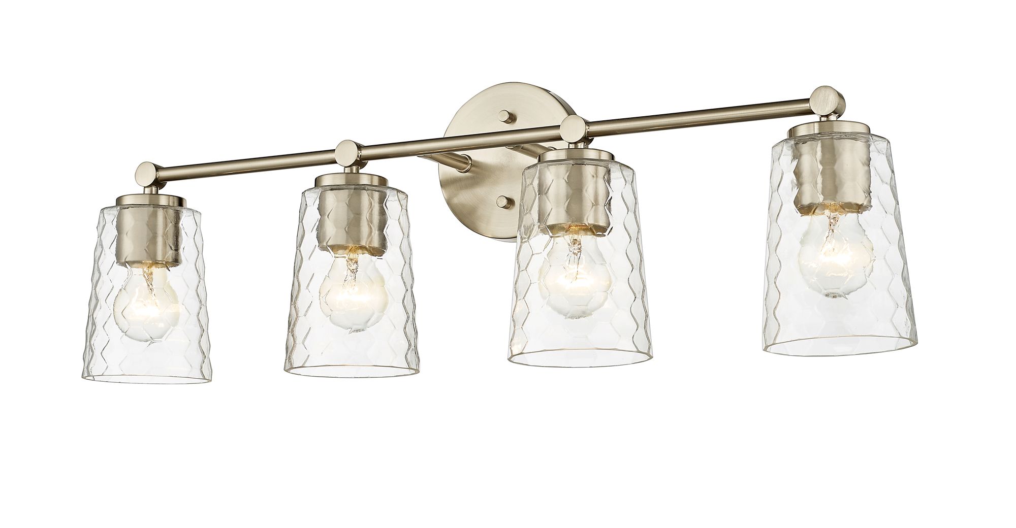 Image 4 Millennium Ashli 4-Light 28" Modern Gold Vanity Light with Glass Shade more views