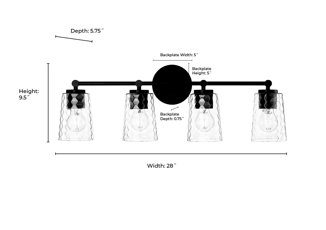 Image 7 Millennium Ashli 4-Light 28" Modern Gold Vanity Light with Glass Shade more views