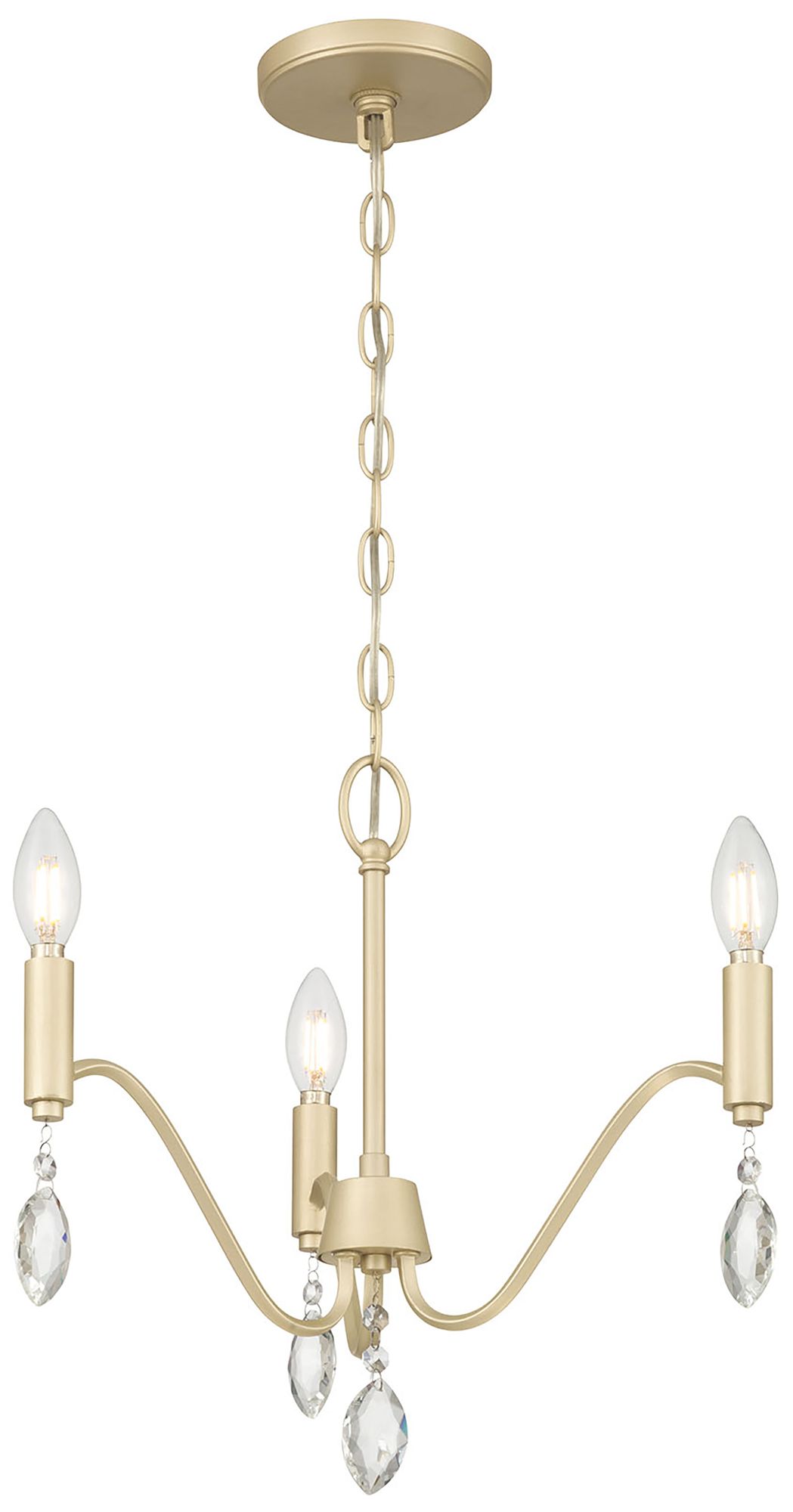 Millennium Aureline 3-Light 17.25" Aged Silver Chandelier