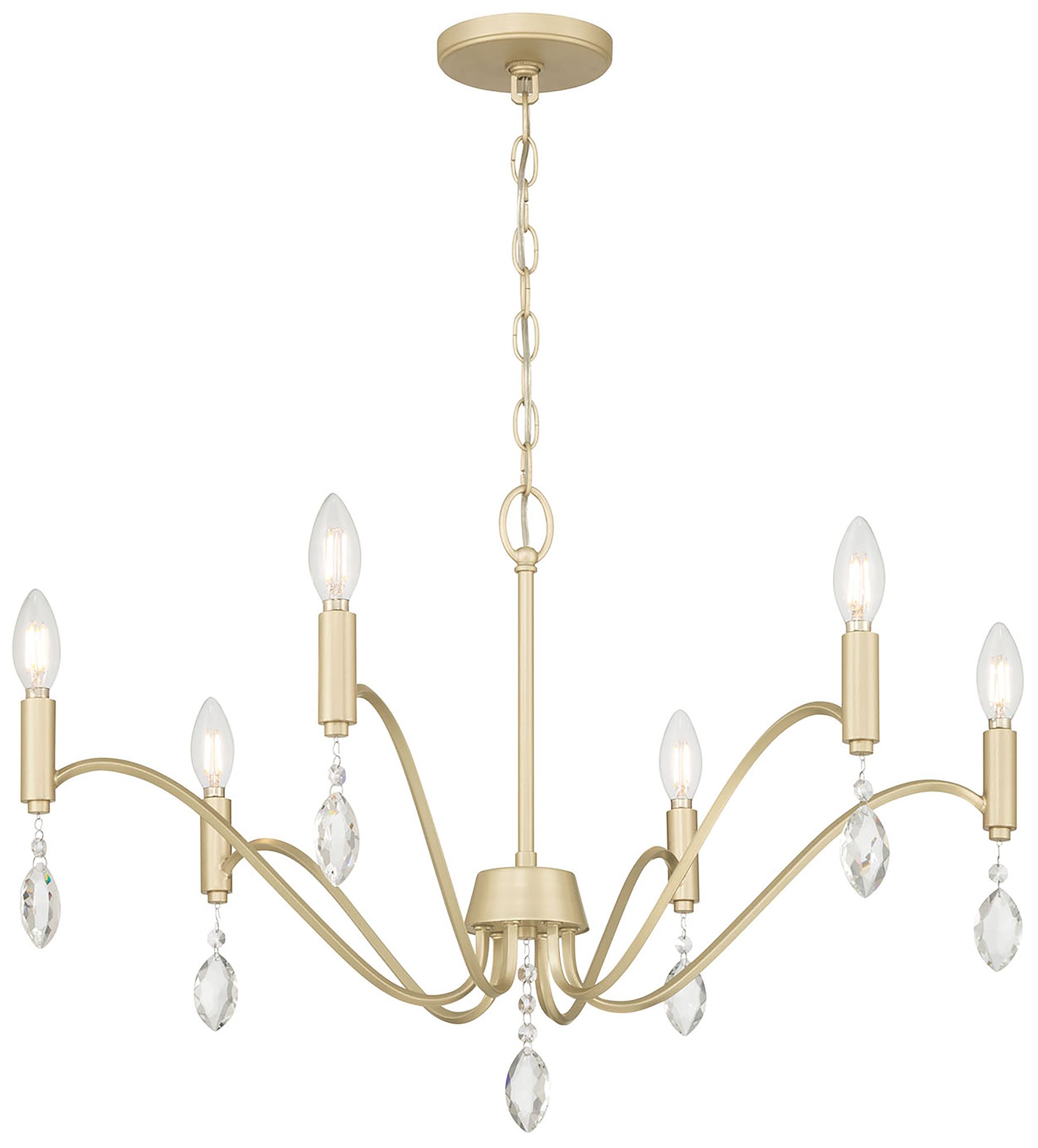 Image 2 Millennium Aureline 6-Light 28" Aged Silver Chandelier