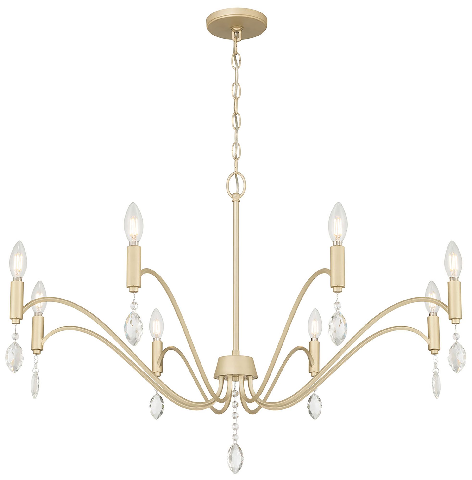 Millennium Aureline 8-Light 35.5" Aged Silver Chandelier