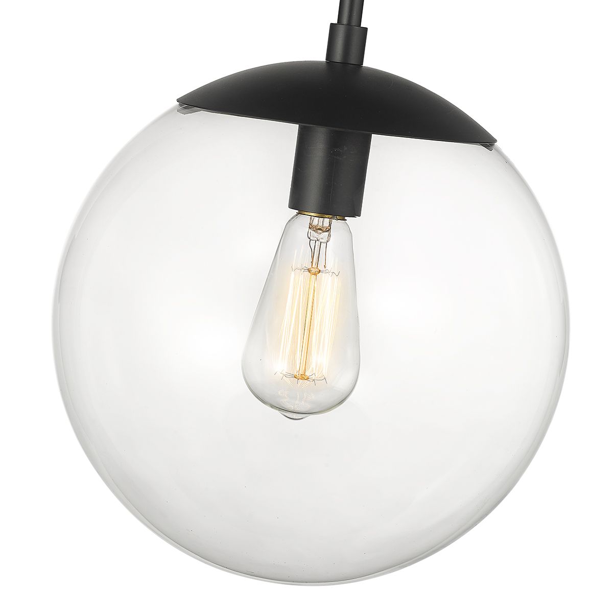 Image 3 Millennium Avell 1-Light 11" Matte Black Pendant with Glass Shade more views