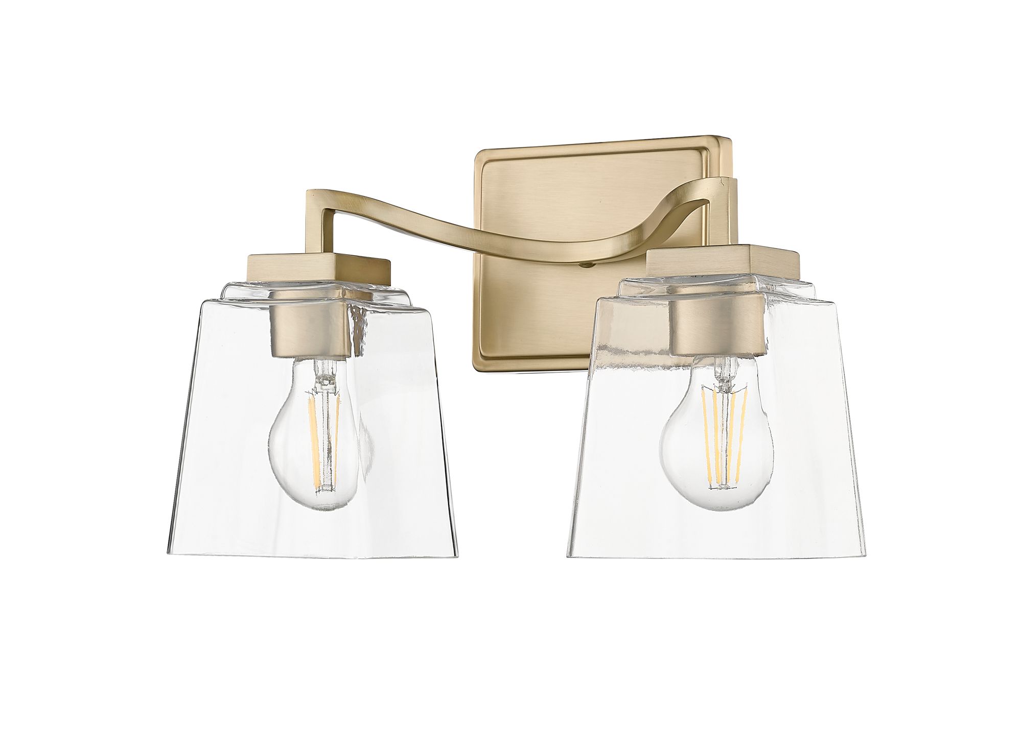 Image 3 Millennium Avenna 2-Light 14" Modern Gold Vanity Light with Glass Shade more views