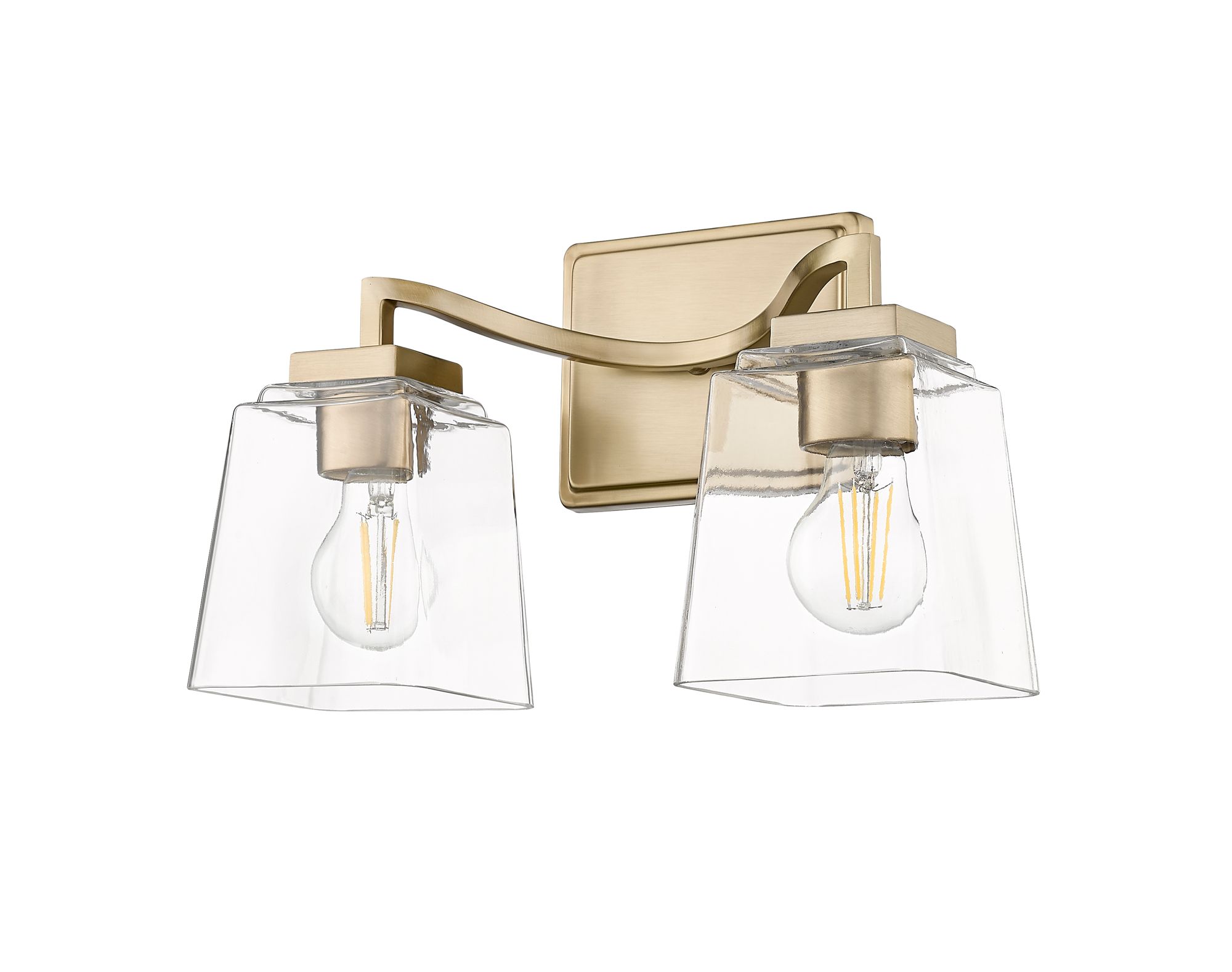 Image 4 Millennium Avenna 2-Light 14" Modern Gold Vanity Light with Glass Shade more views