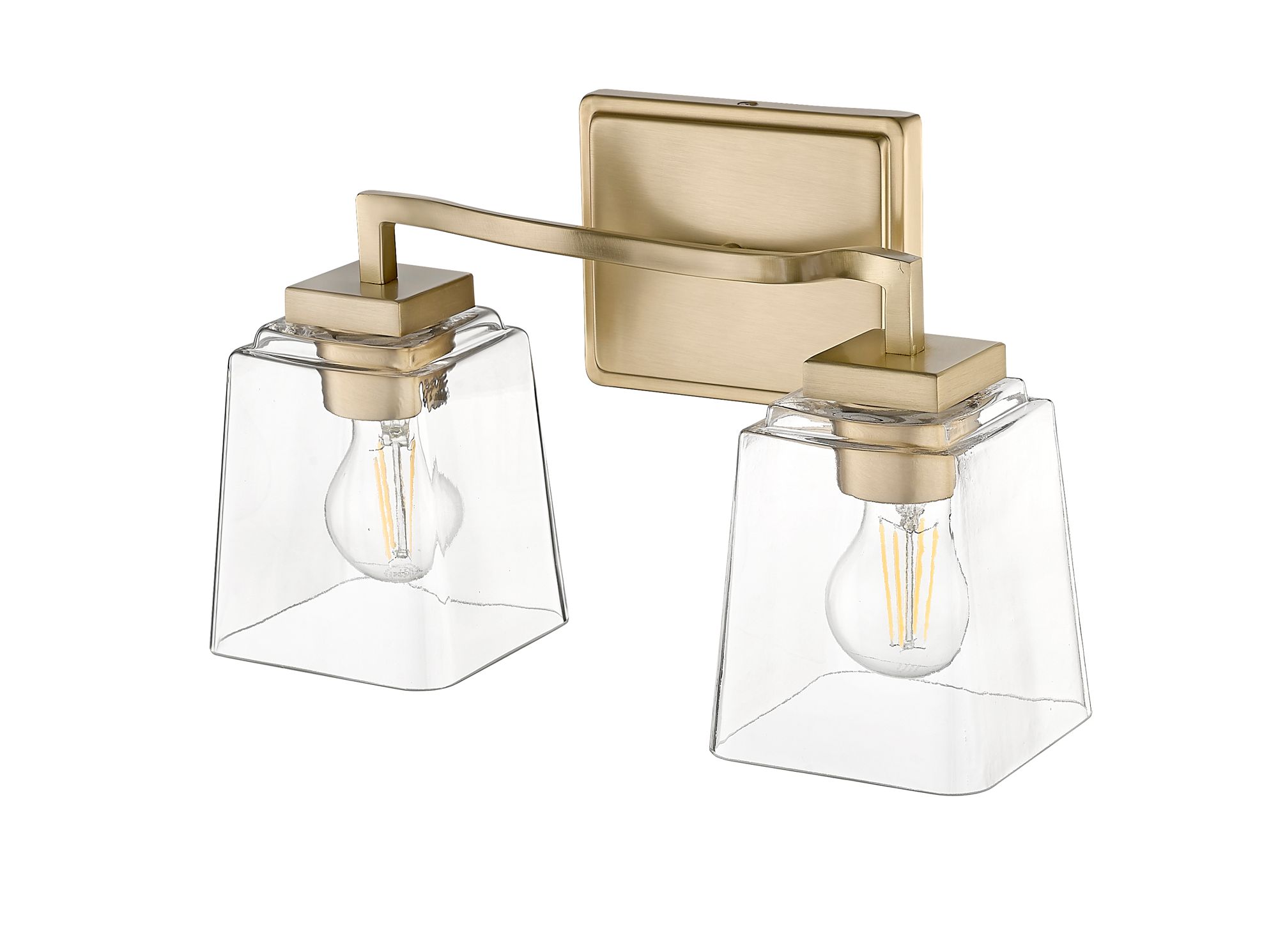 Image 5 Millennium Avenna 2-Light 14" Modern Gold Vanity Light with Glass Shade more views