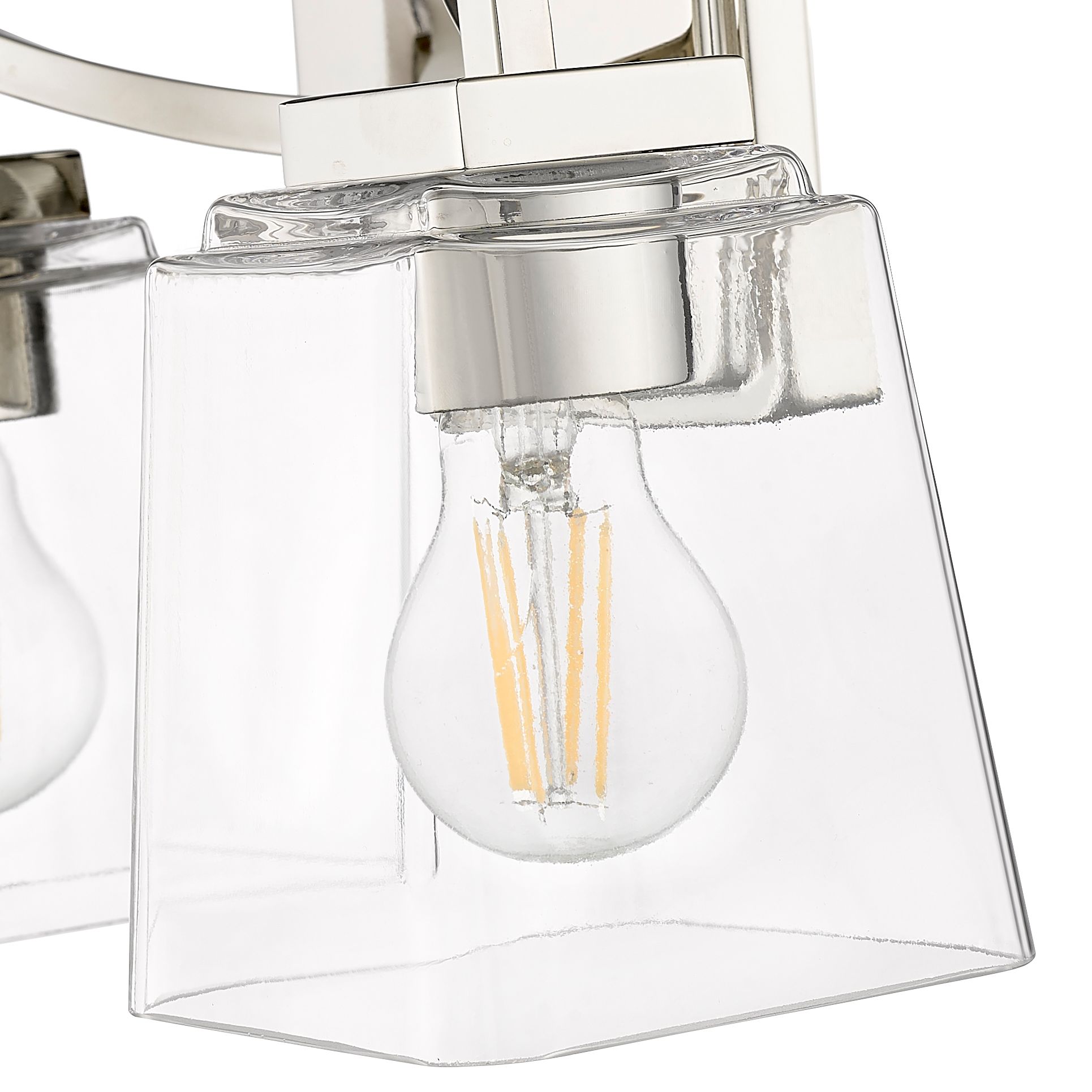 Image 6 Millennium Avenna 2-Light 14" Polished Nickel Vanity Light with Glass Shade more views