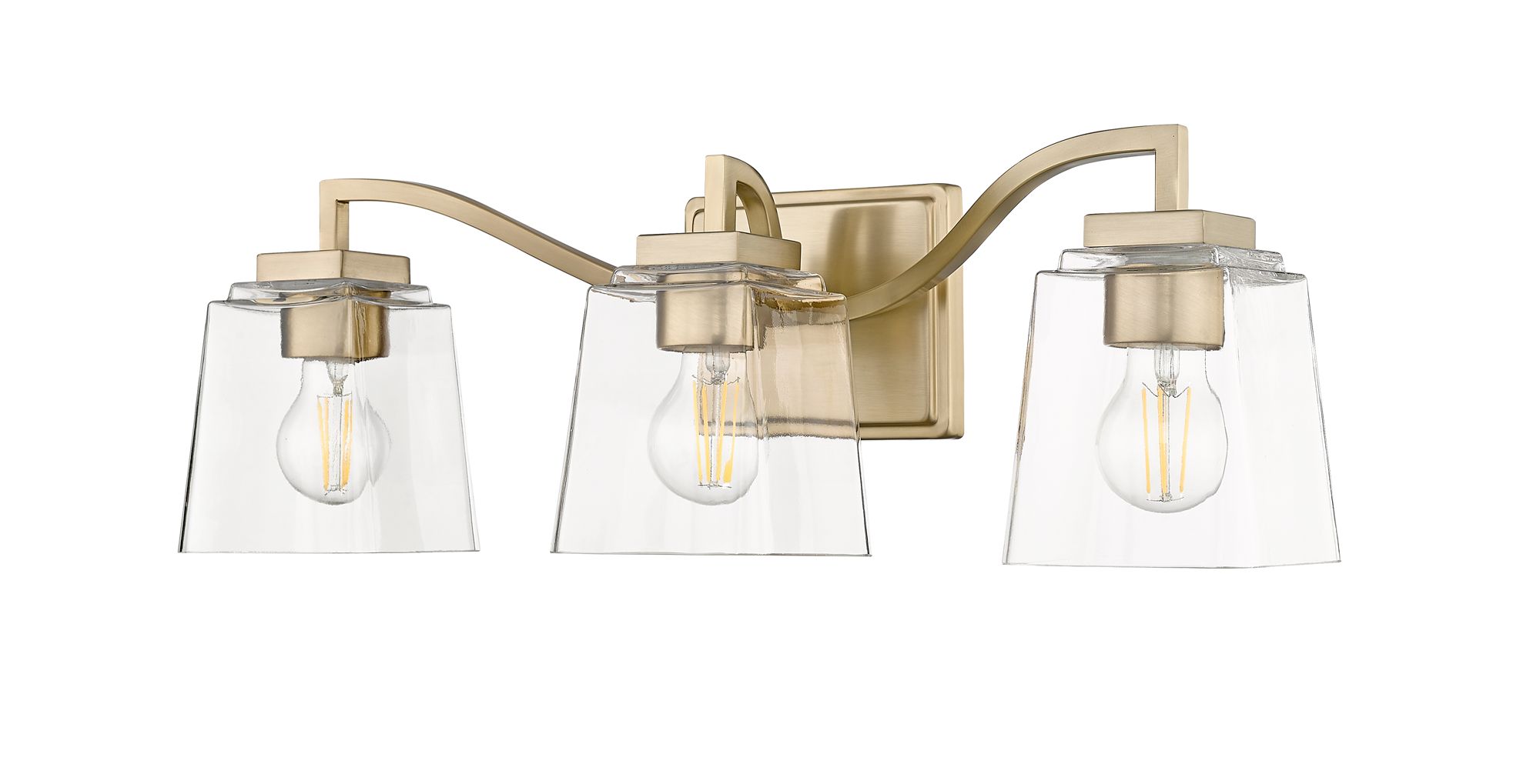 Image 3 Millennium Avenna 3-Light 23.5" Modern Gold Vanity Light with Glass Shade more views