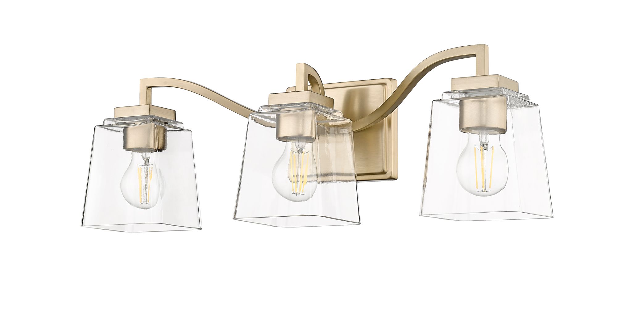 Image 4 Millennium Avenna 3-Light 23.5" Modern Gold Vanity Light with Glass Shade more views