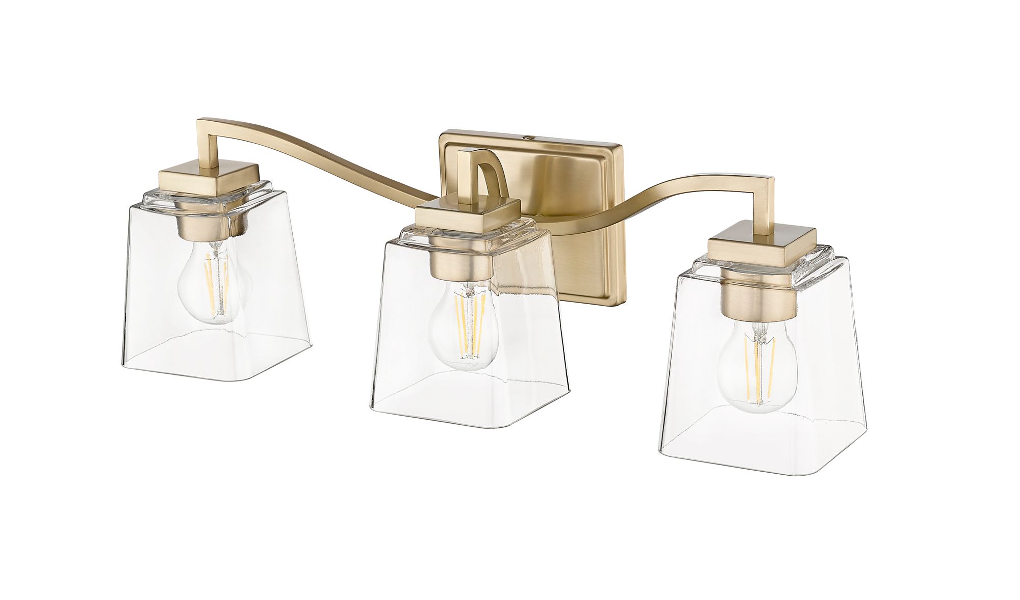 Image 5 Millennium Avenna 3-Light 23.5" Modern Gold Vanity Light with Glass Shade more views